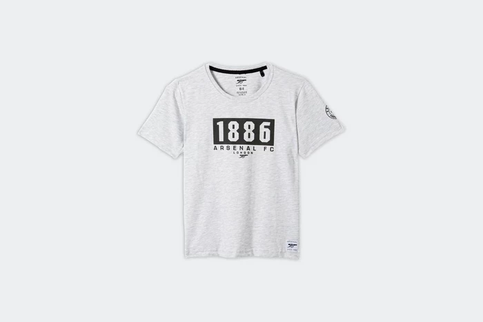 Arsenal Kids 1886 Grey Box Print T-Shirt