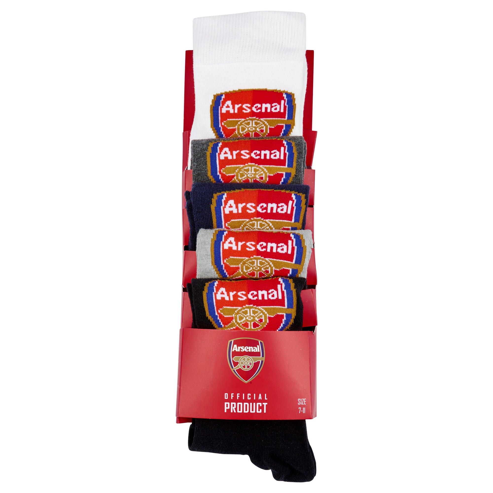 Arsenal 5 Pack Crew Socks Official Online Store