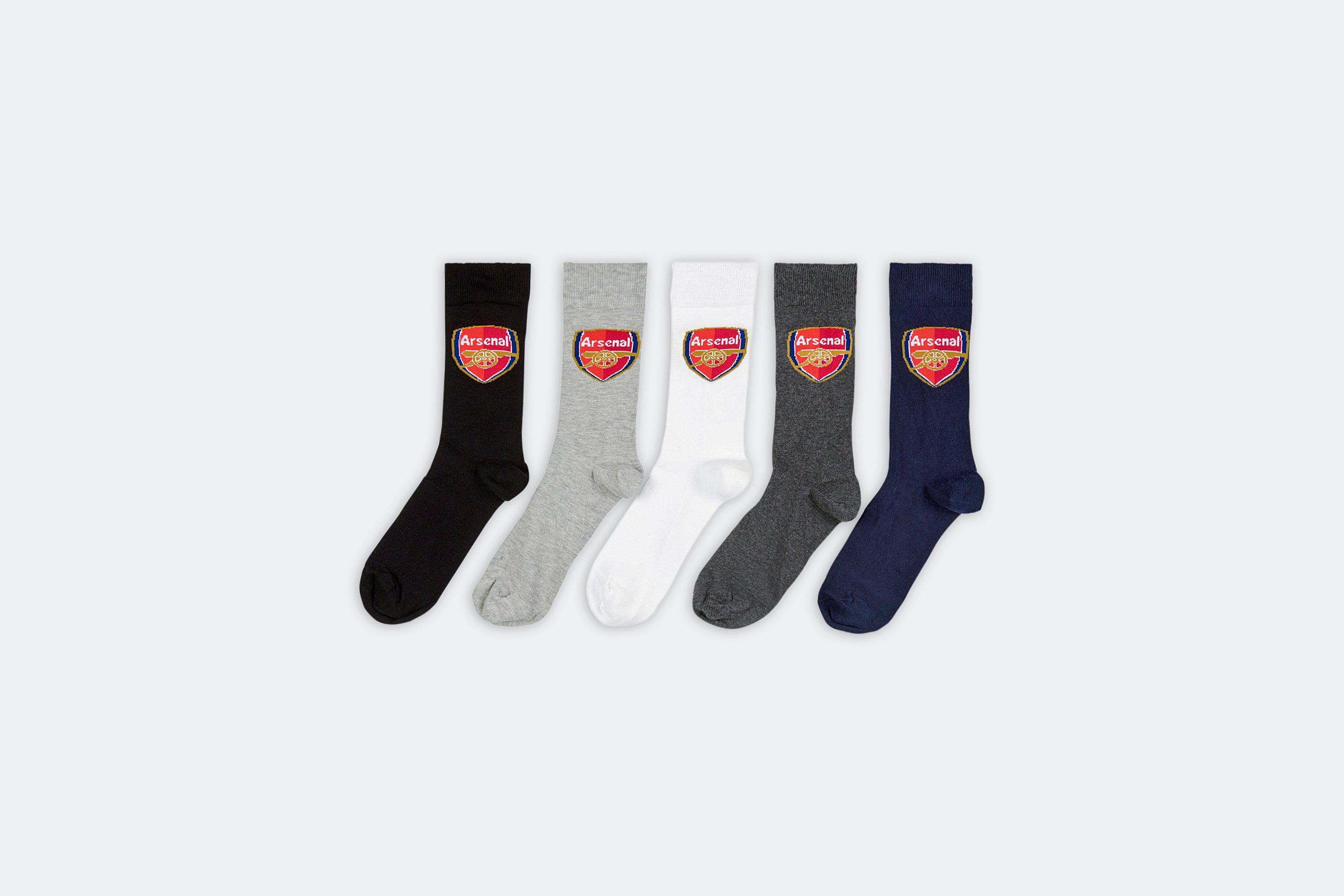 Arsenal 5 Pack Crew Socks Official Online Store