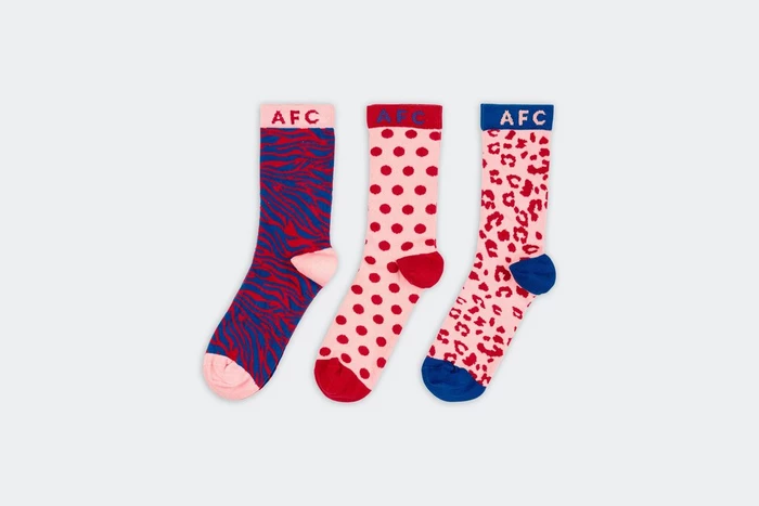 Arsenal Wild Pattern 3 Pack Socks