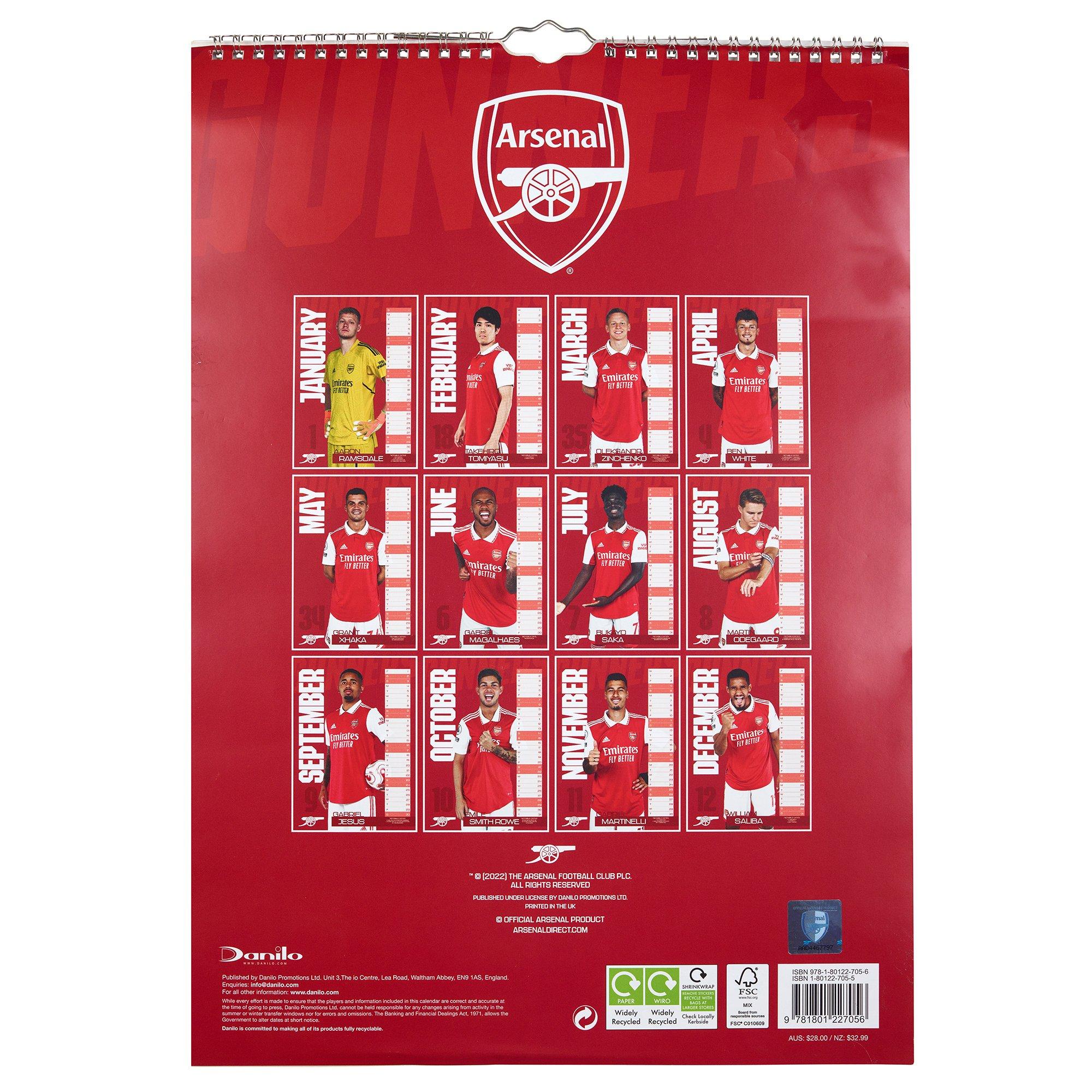Arsenal 2023 Calendar Official Online Store