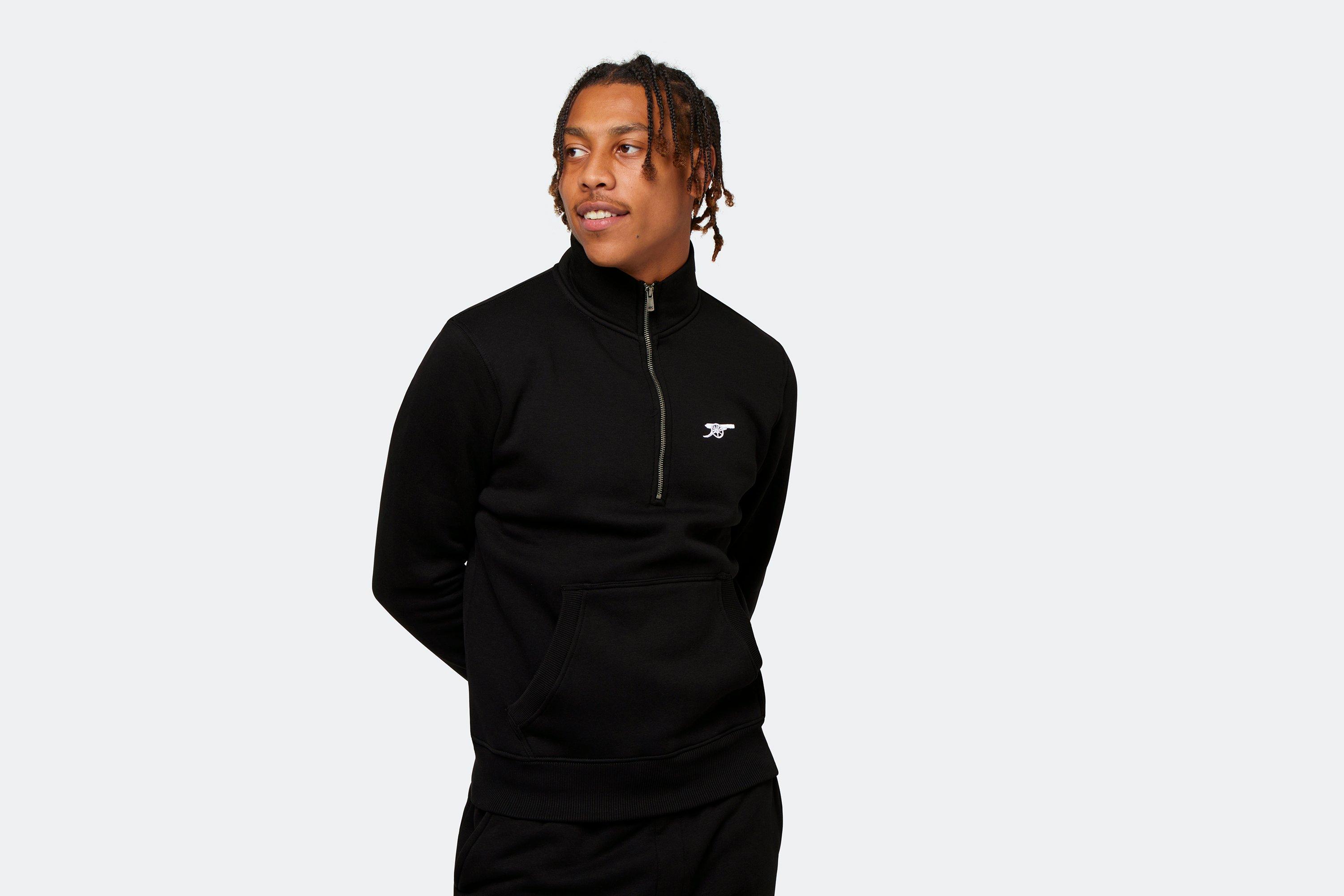 Arsenal Essentials Black Zip Sweatshirt