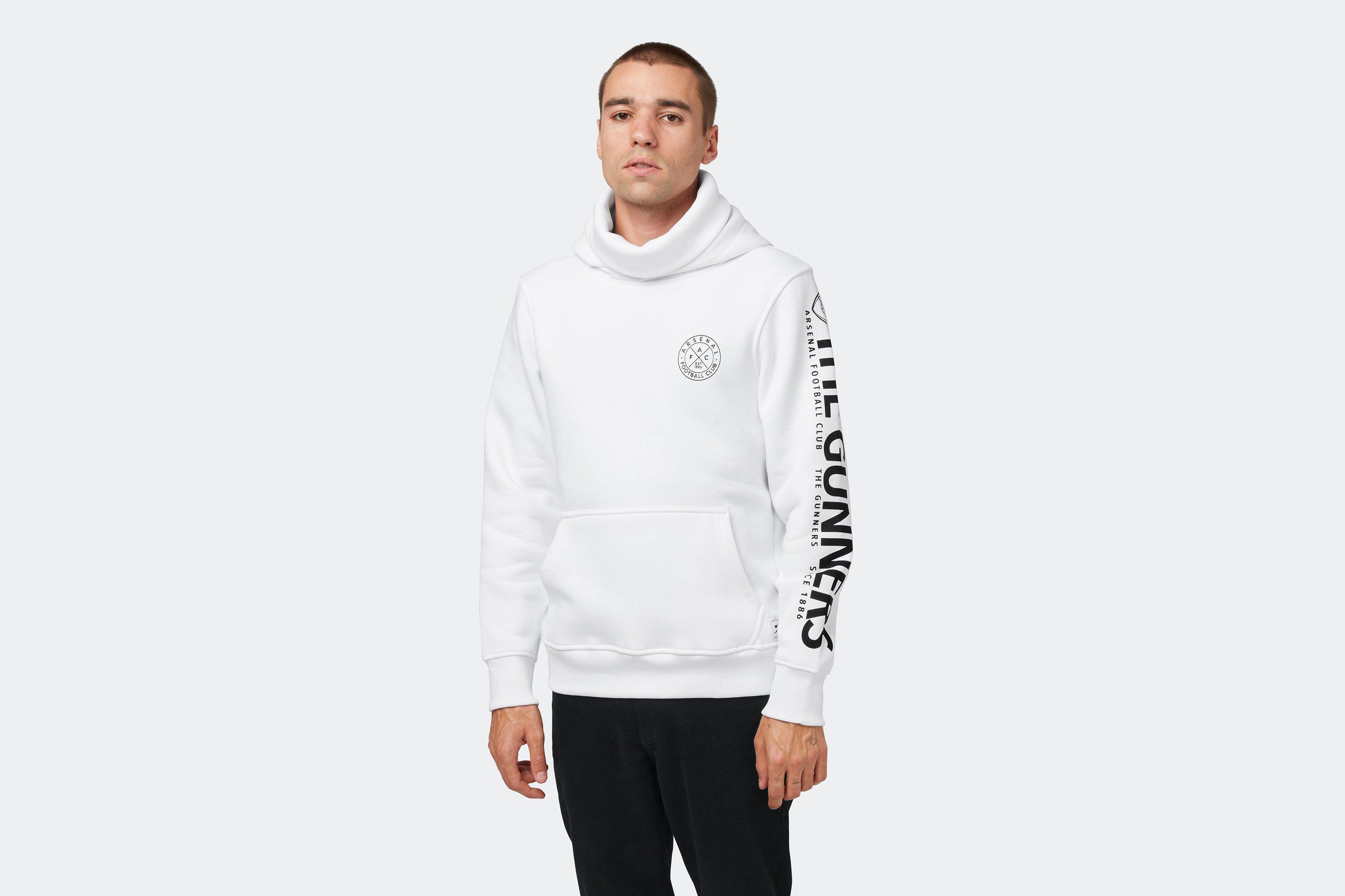 Arsenal 1886 White Snood Hoodie | Official Online Store