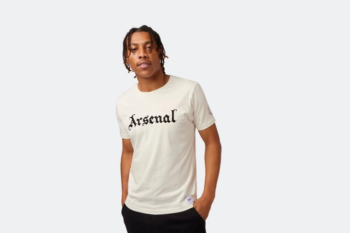 Arsenal 1886 Gothic Text Cream T-Shirt