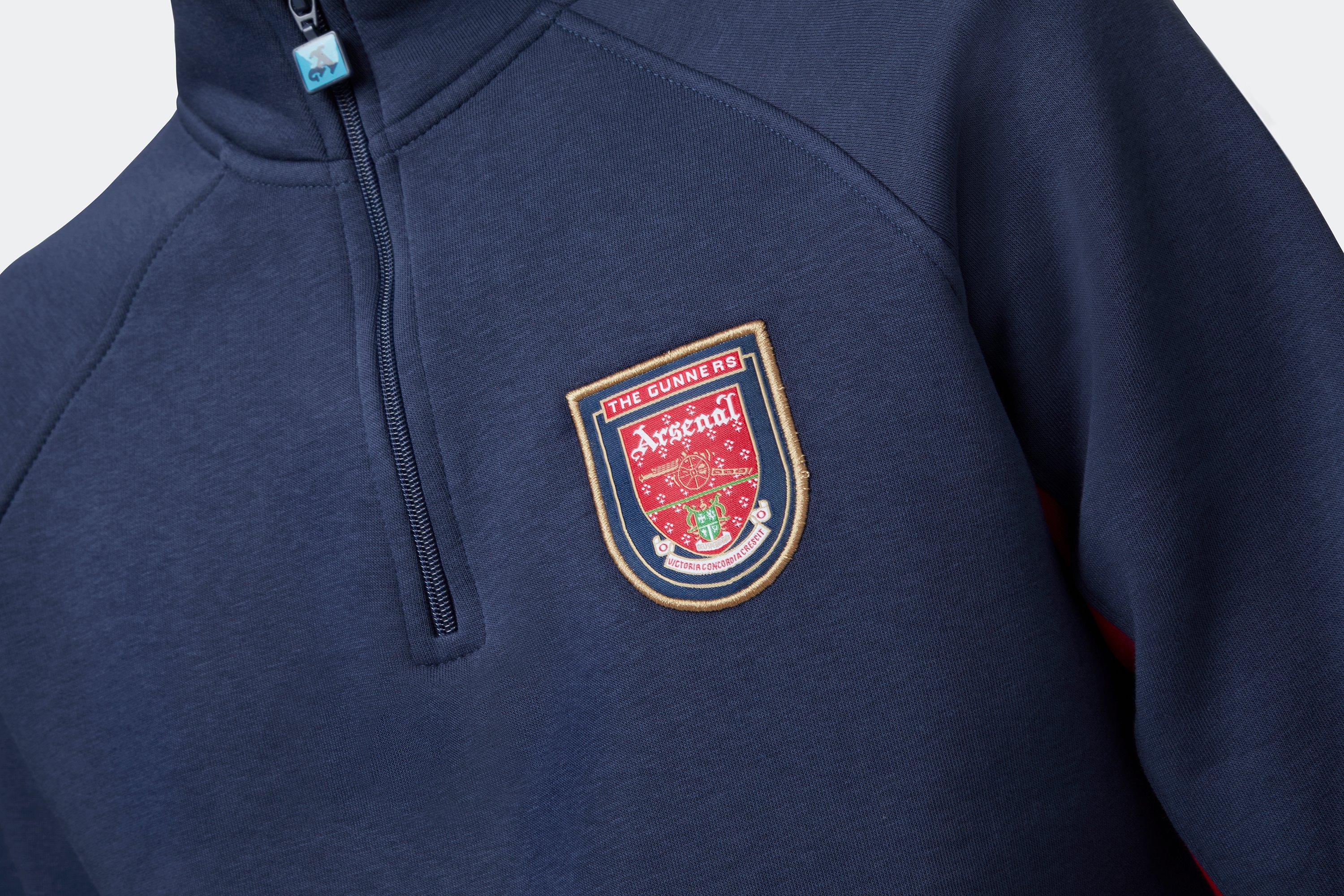 Arsenal Retro Crest Zip Fleece Sweatshirt