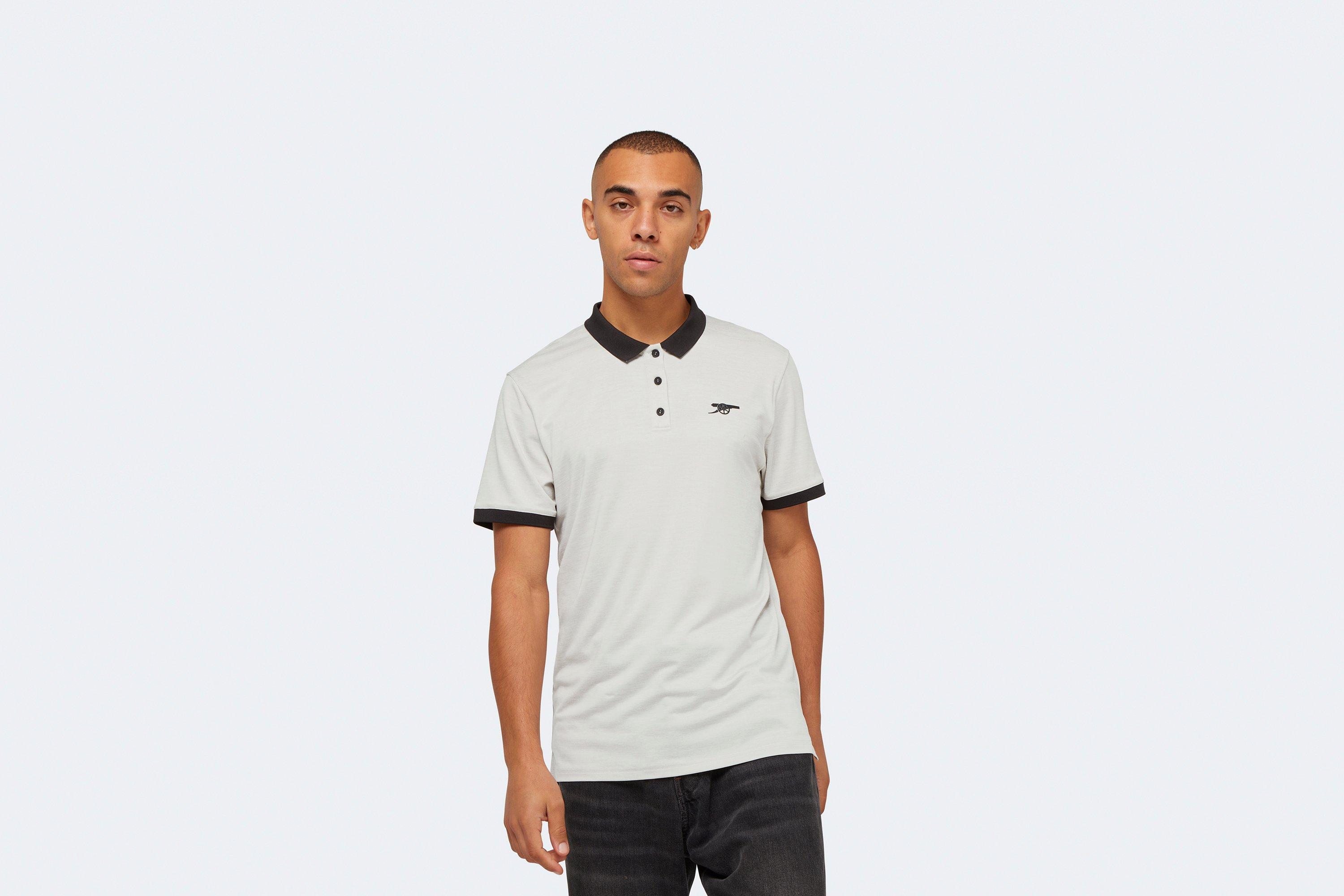 Arsenal Leisure Space Dye Grey Polo Shirt