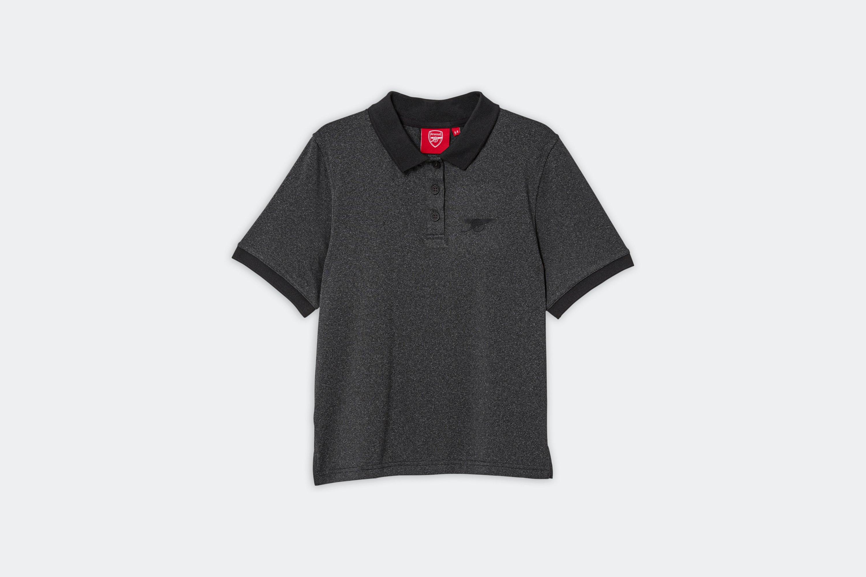 Arsenal Kids Leisure Space Dye Black Polo Shirt