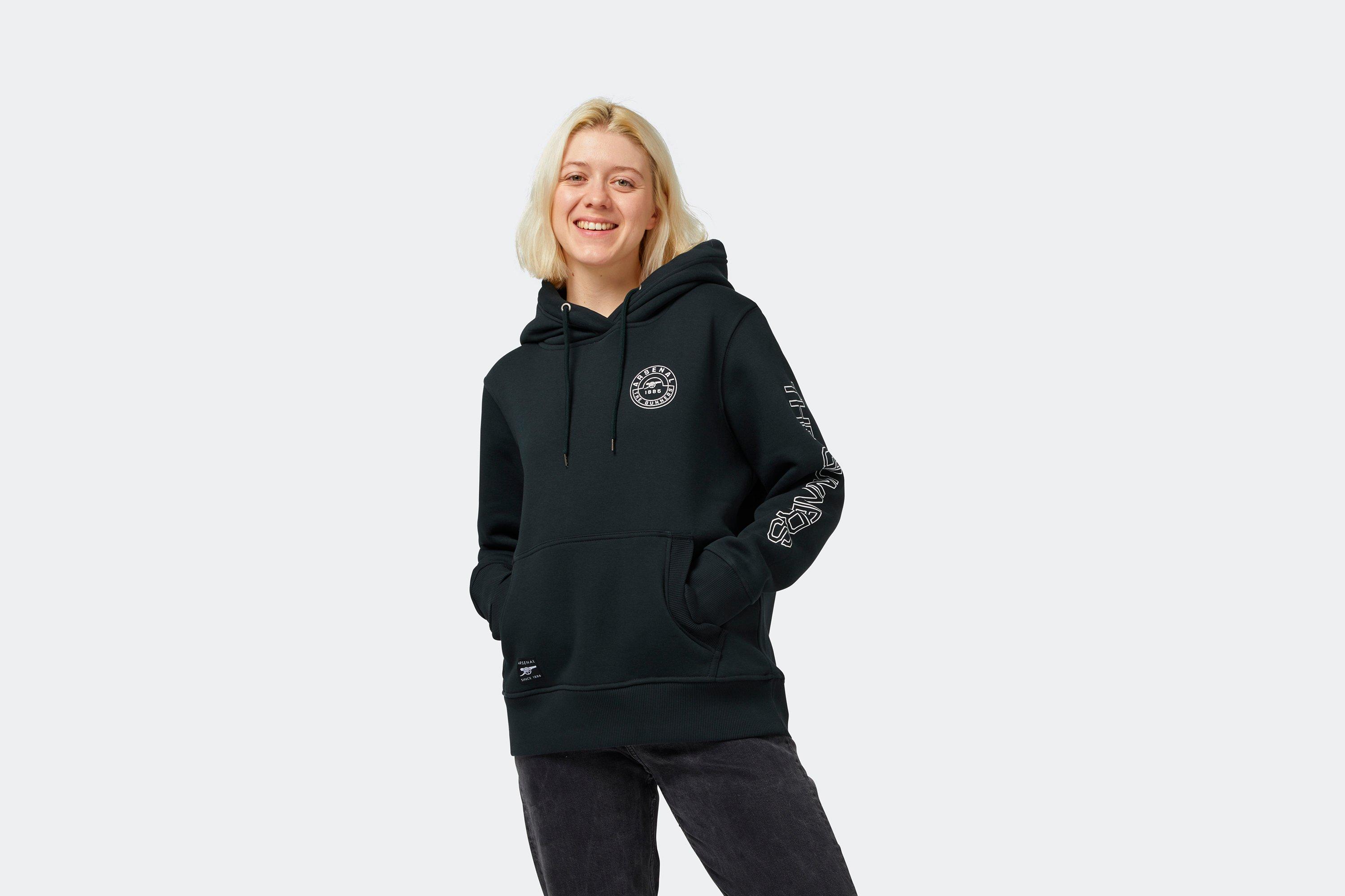 Arsenal Womens Black The Gunners Hoodie