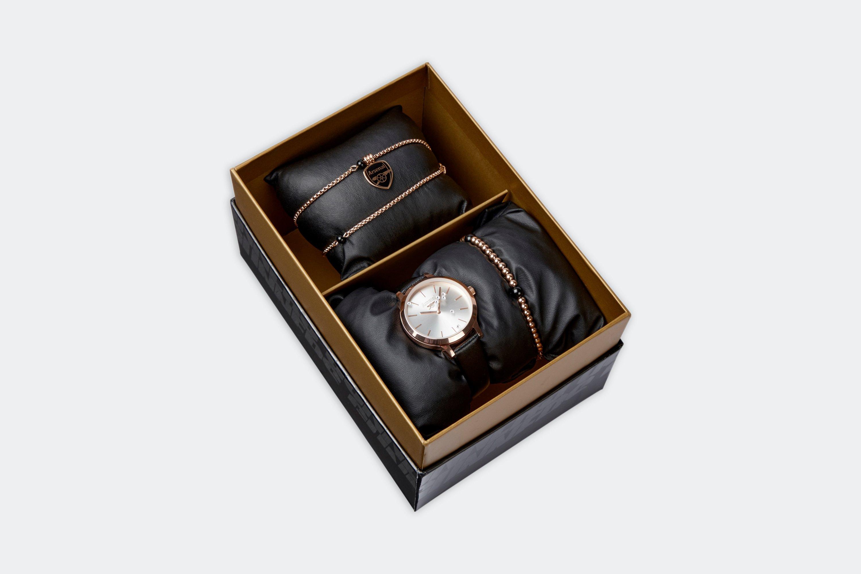 Arsenal Rose Gold Bracelet and Watch Set