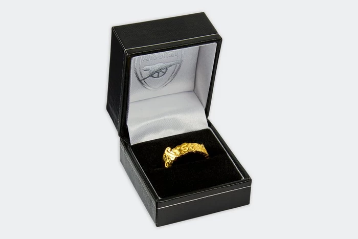 Arsenal 18ct Gold Plated Gothic Ring