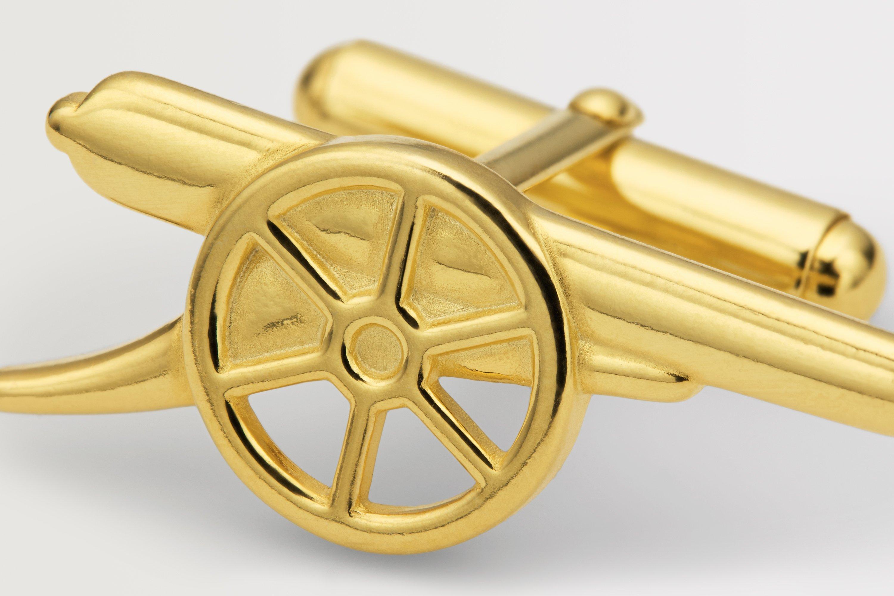 Boutons De Manchette Arsenal FC - Argent 925 Sterling - Forme Canon - Cadeau Pour Supporter - Neuf Sans Emballage