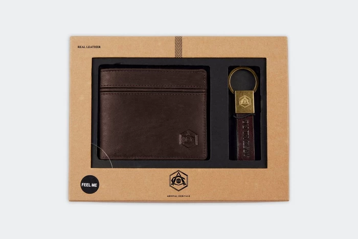 Arsenal Heritage Leather Wallet and Keyring Set