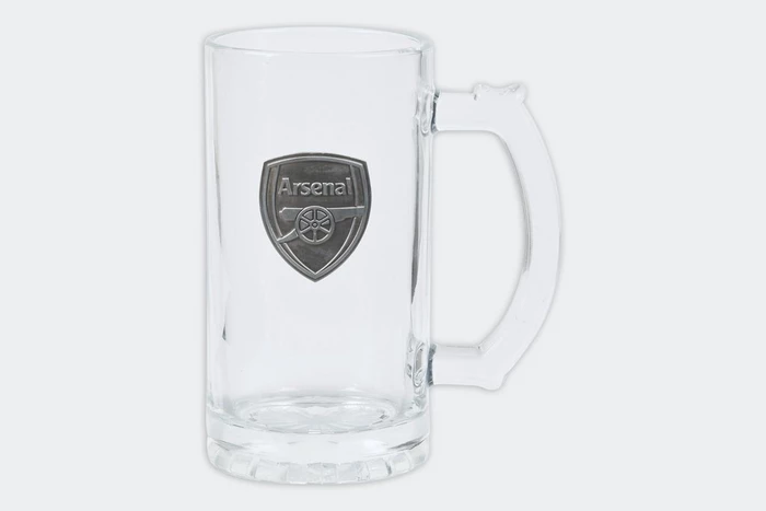 Arsenal Metal Badge Glass Tankard