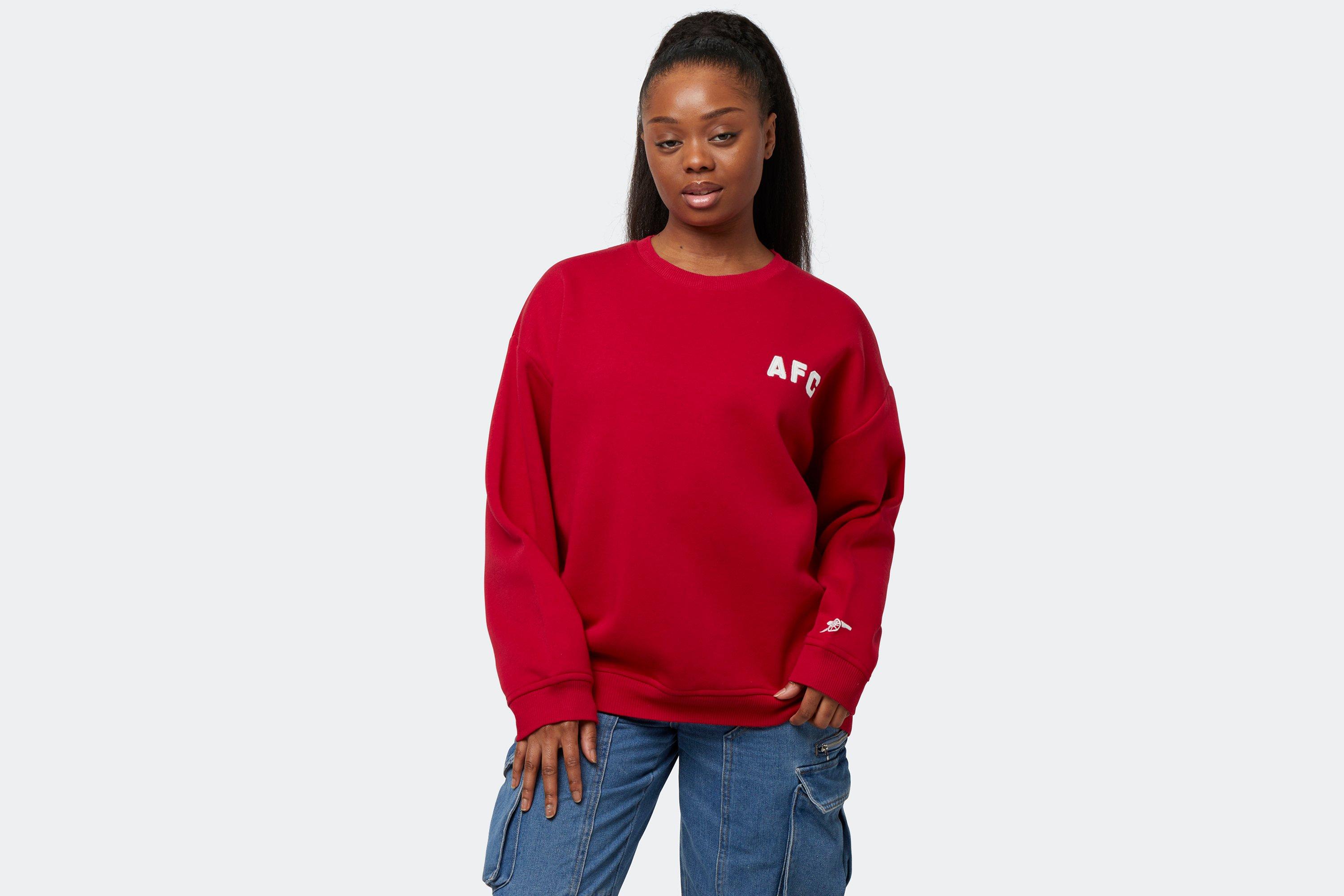 Red on sale sweatshirt women's