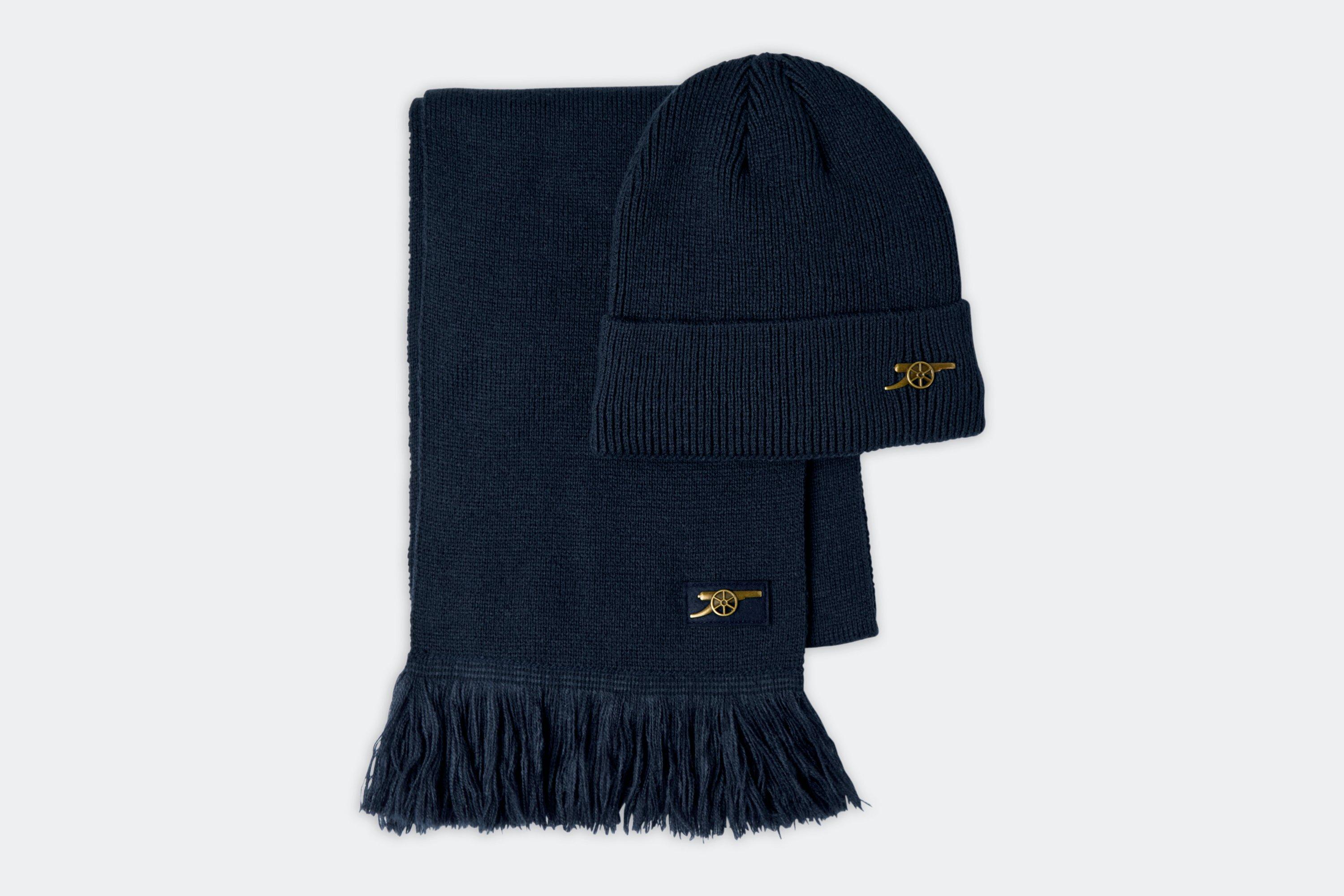 Arsenal Ribbed Beanie and Scarf Set