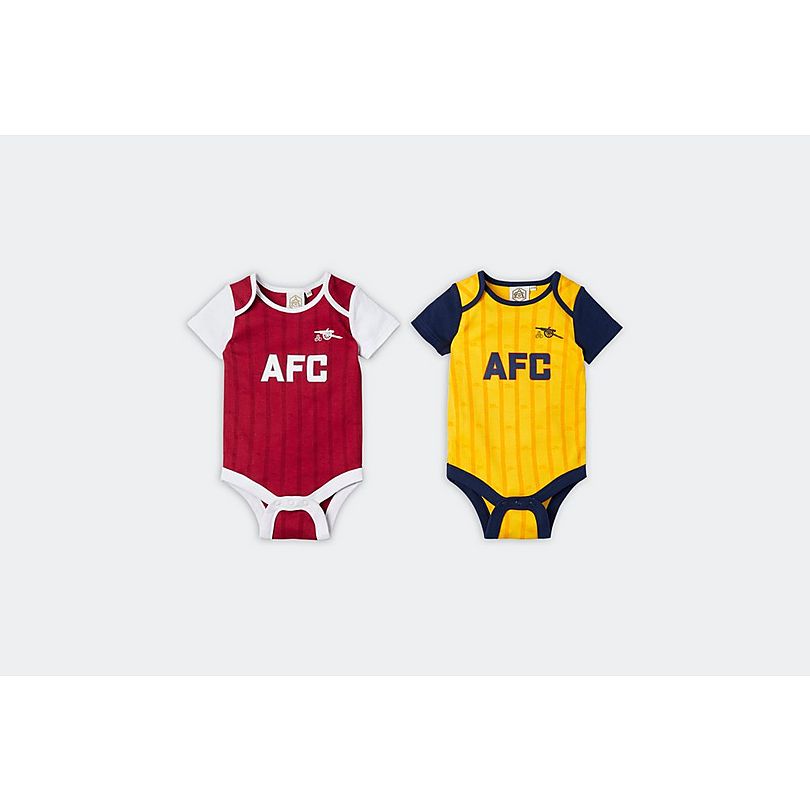 Arsenal Baby Retro 88-89 Home and Away 2pk Bodysuits