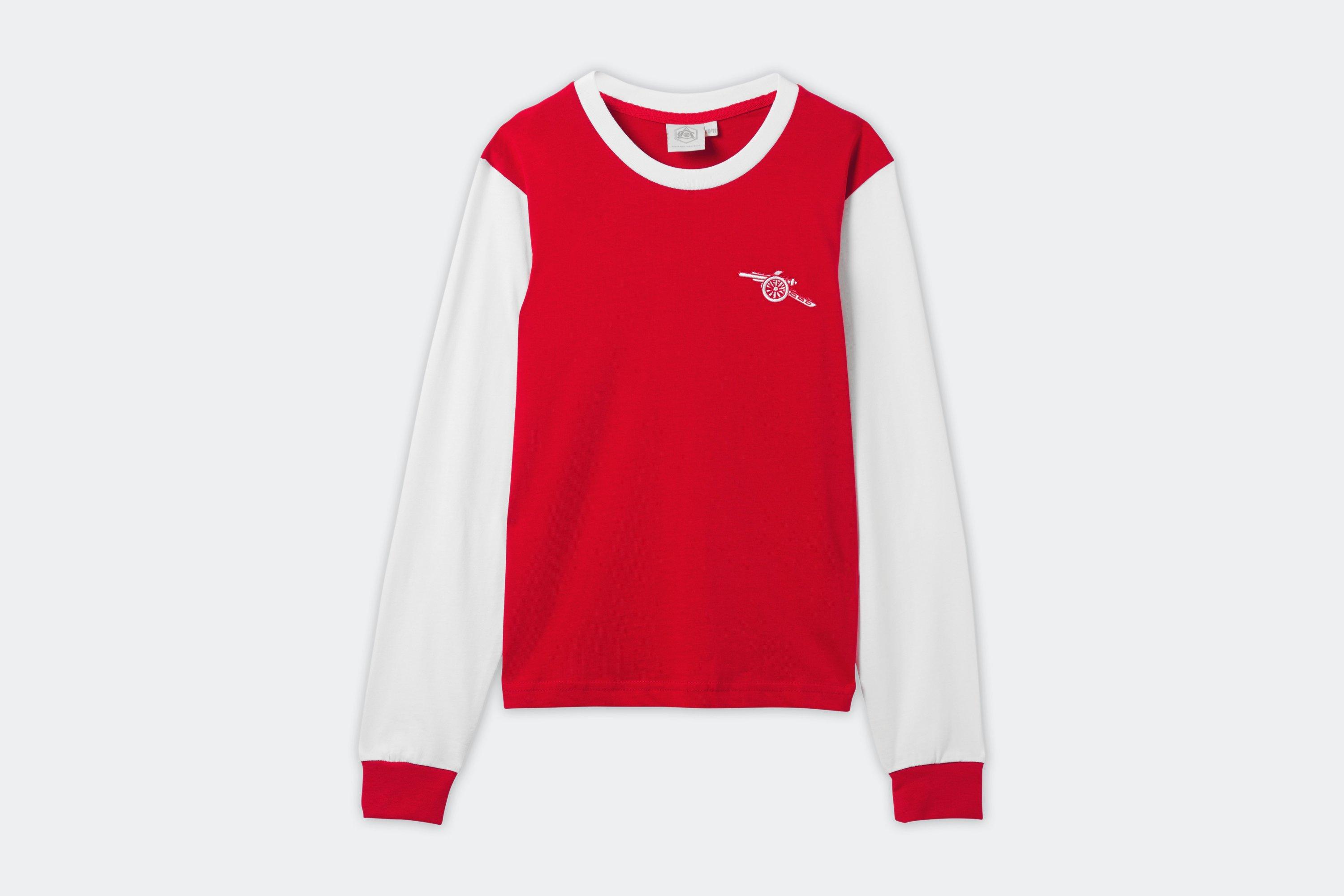 Arsenal Kids Retro 1970s Long Sleeved Home Shirt