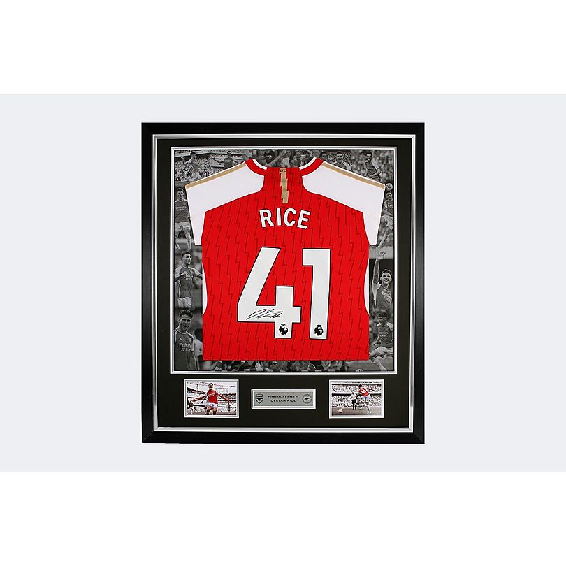 Arsenal 23/24 Framed Signed RICE Shirt
