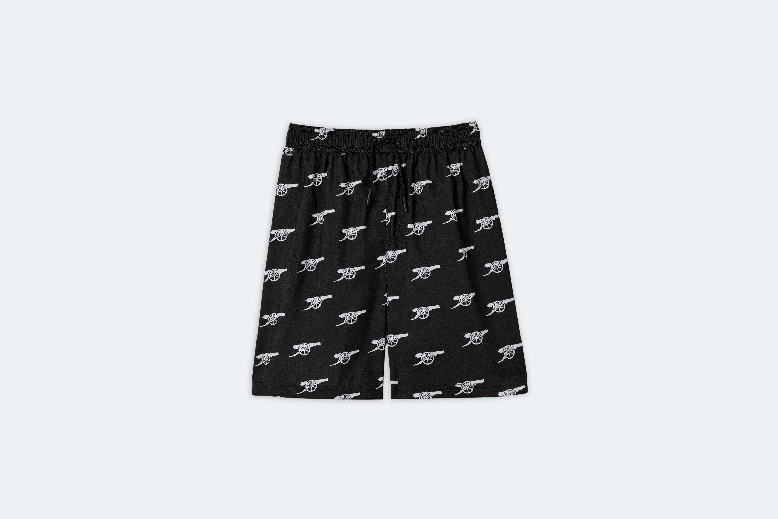 Arsenal Boys Black Cannon Print Swim Shorts