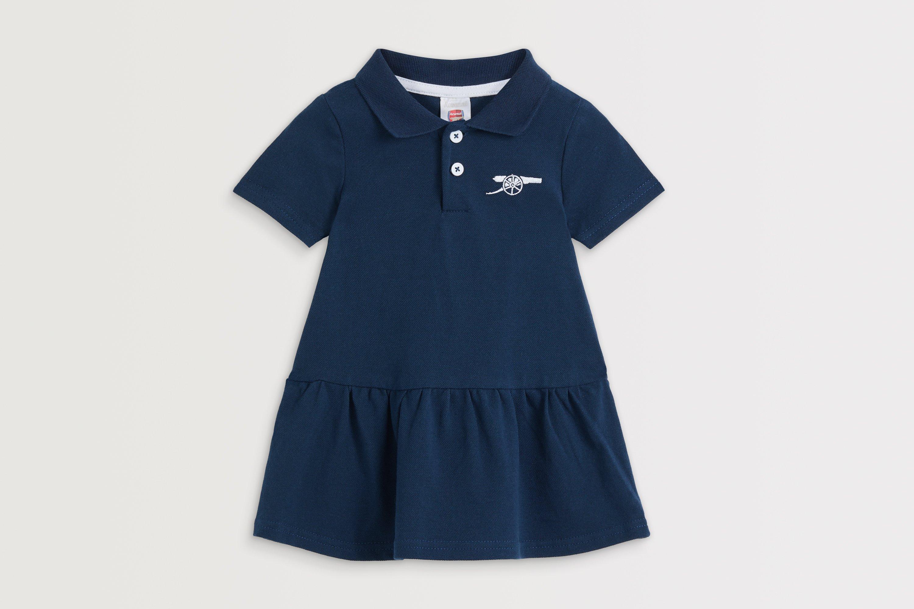 Arsenal Baby Cannon Navy Polo Dress | Official Online Store