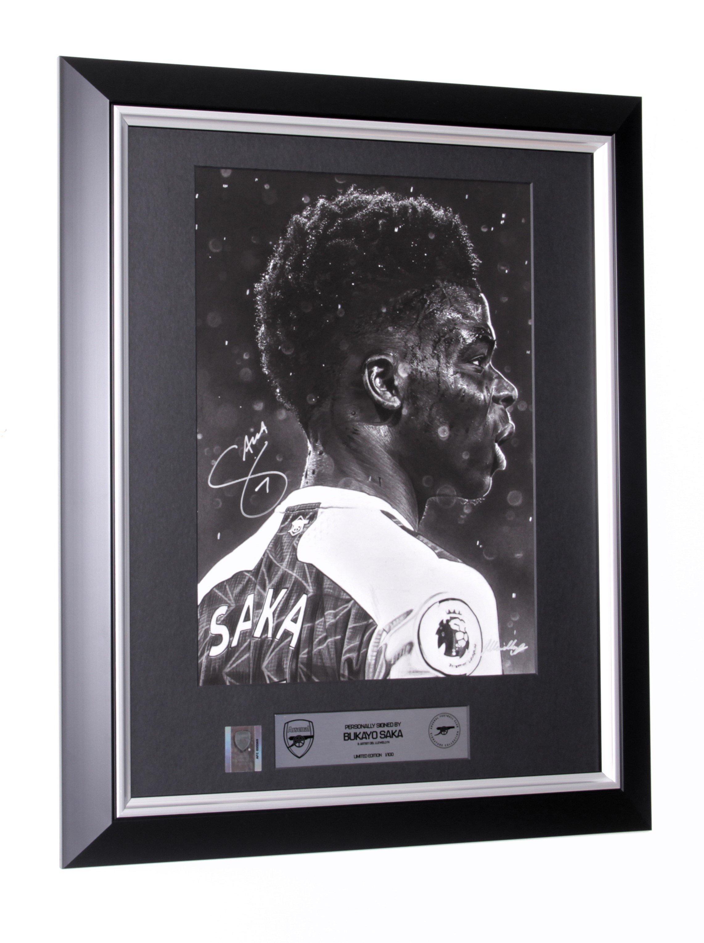 Arsenal Framed Limited Edition Signed Saka Drawing | Official