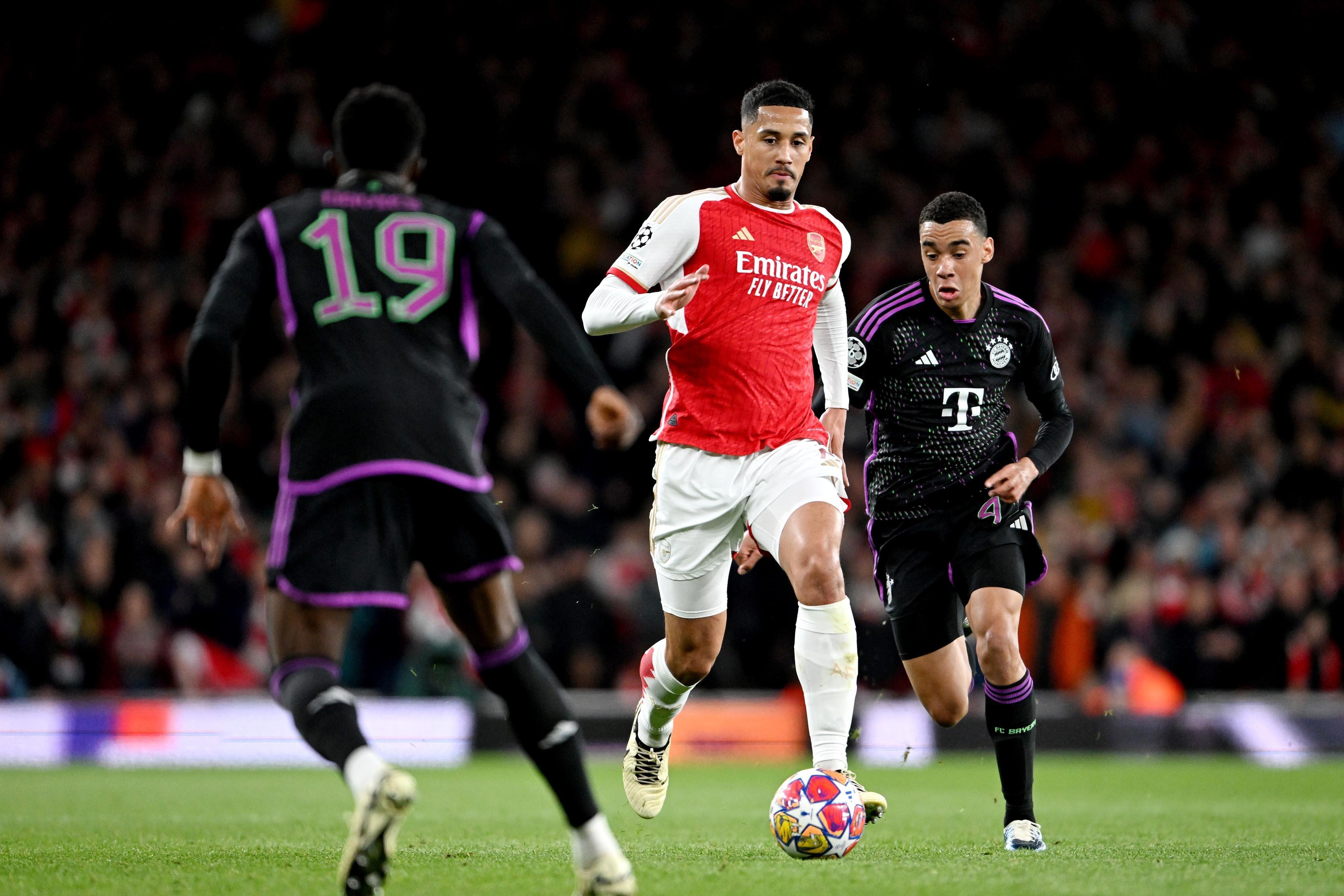 Arsenal CL Match Worn Shirt V Bayern Munich SALIBA