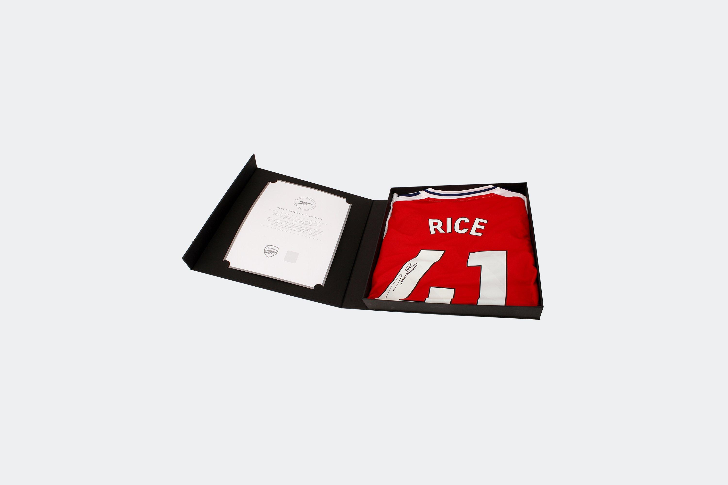 Arsenal 24/25 Home Boxed Signed Shirt RICE