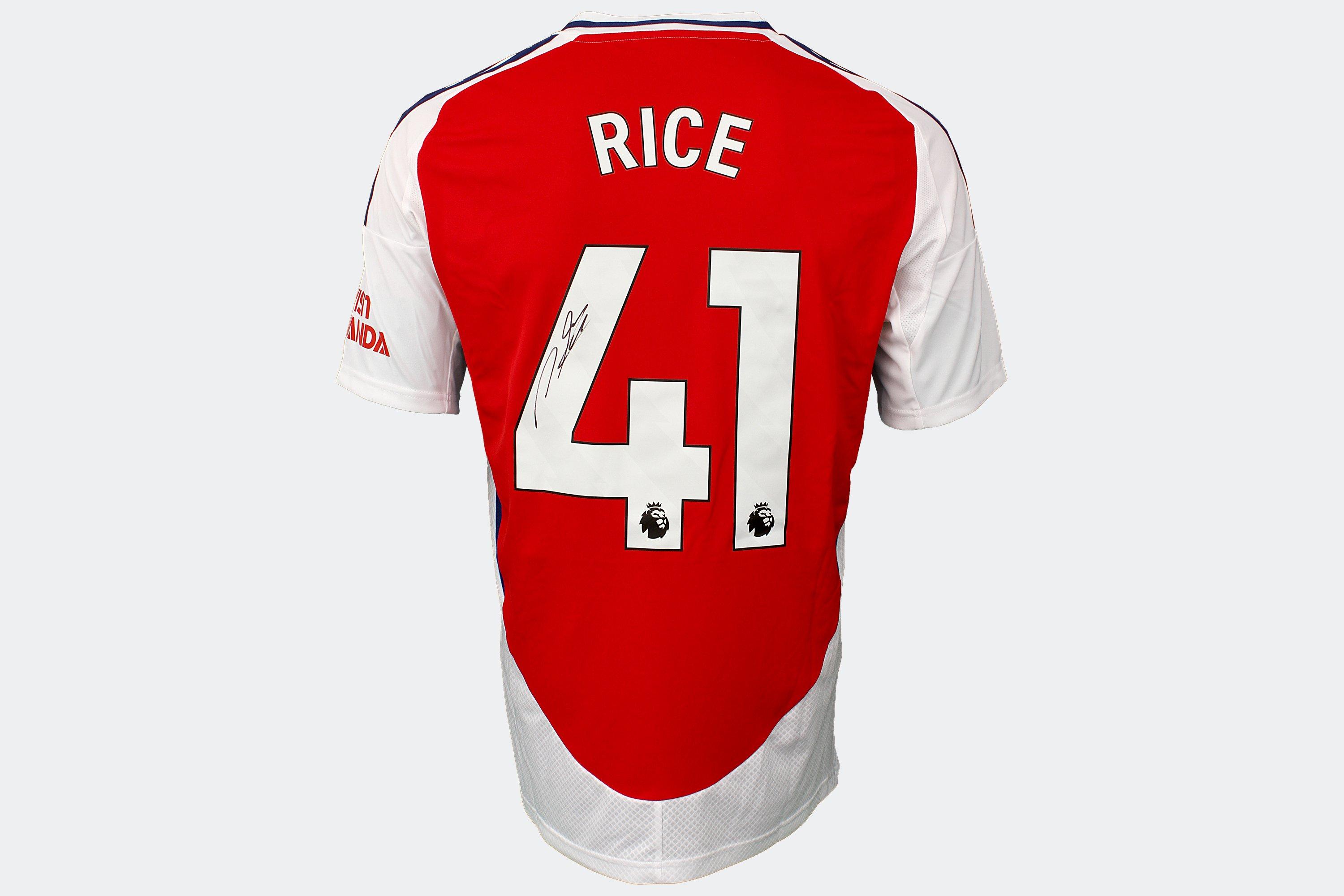 Arsenal 24/25 Home Boxed Signed Shirt RICE