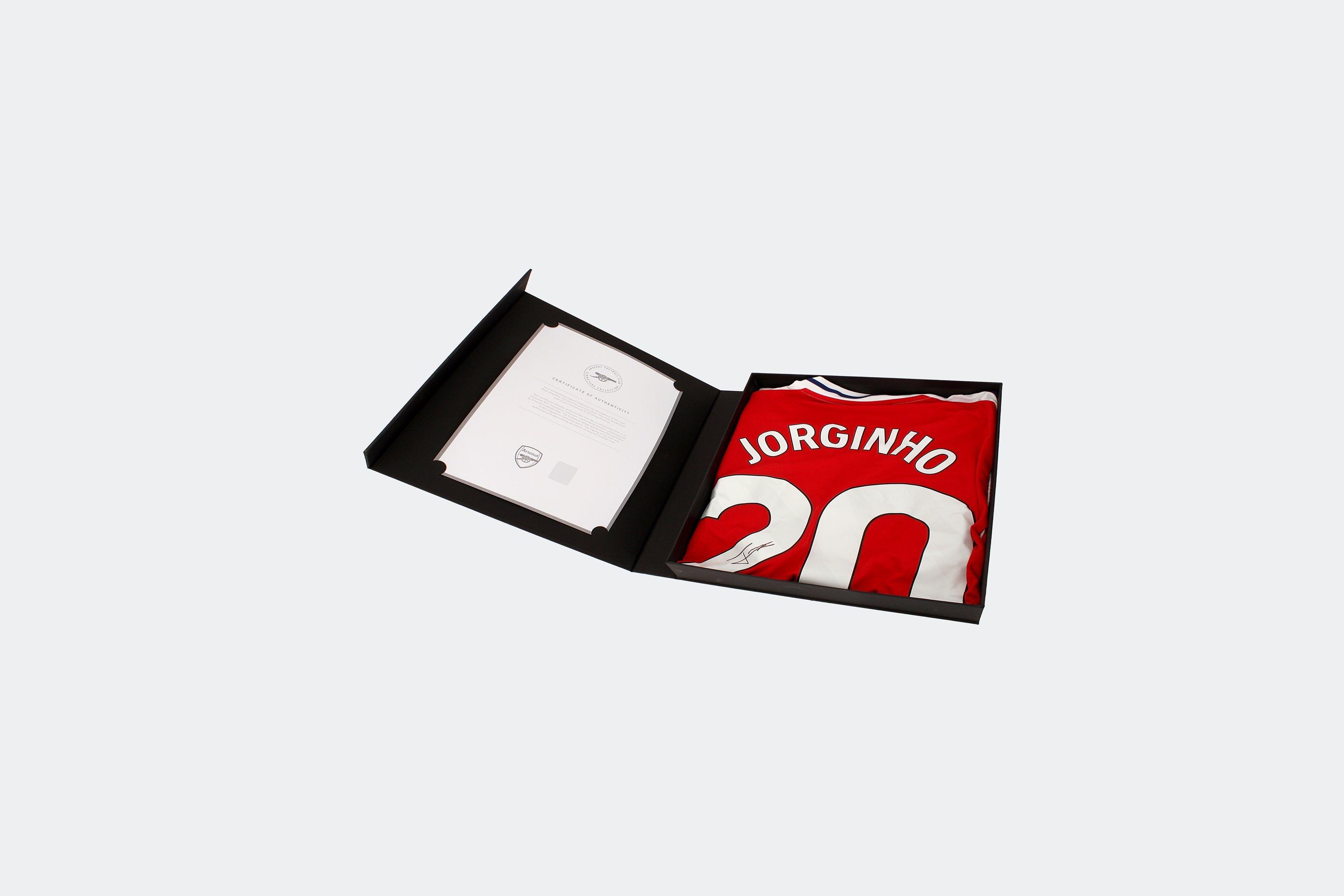 Arsenal 24/25 Home Boxed Signed Shirt JORGINHO