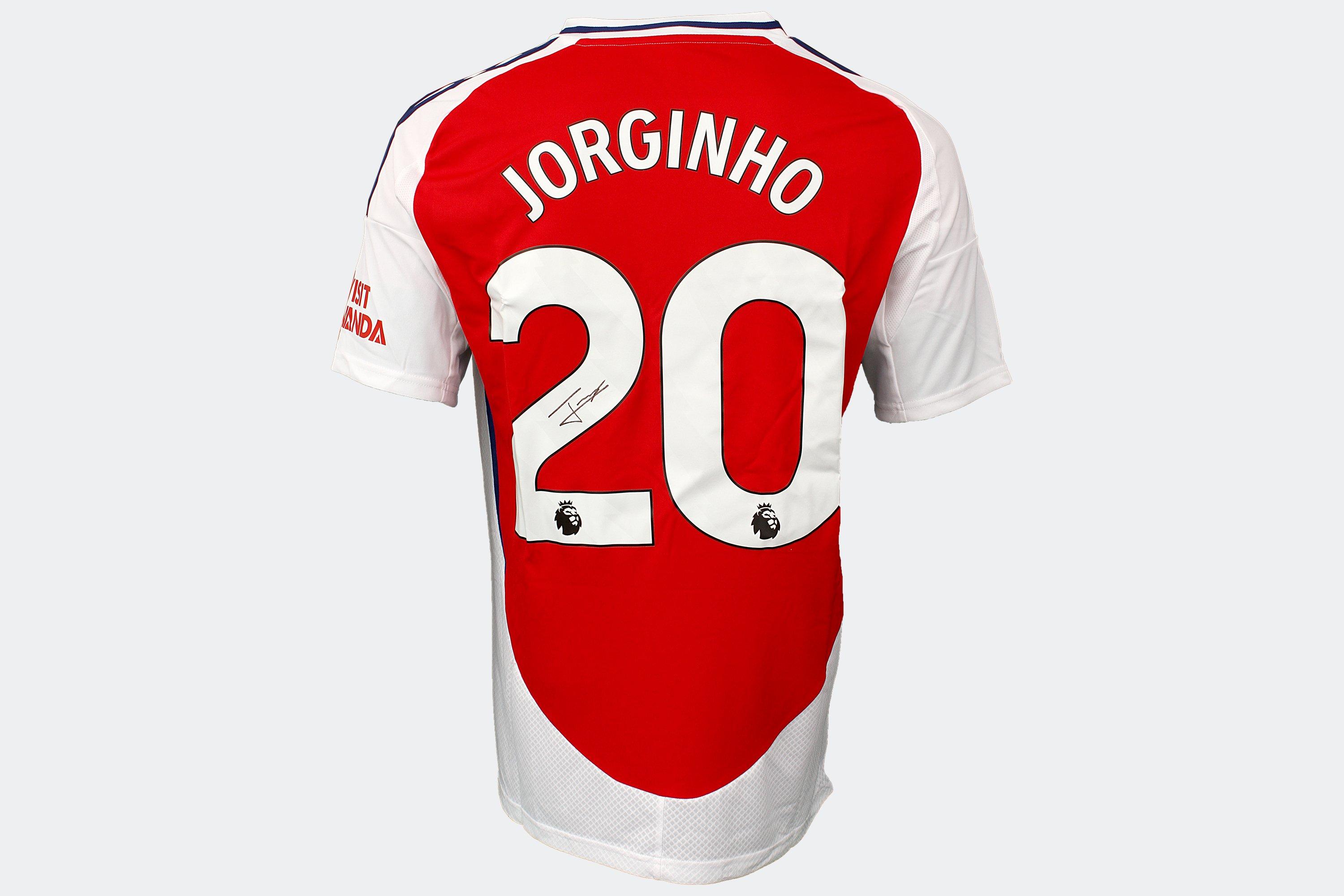 Arsenal 24/25 Home Boxed Signed Shirt JORGINHO