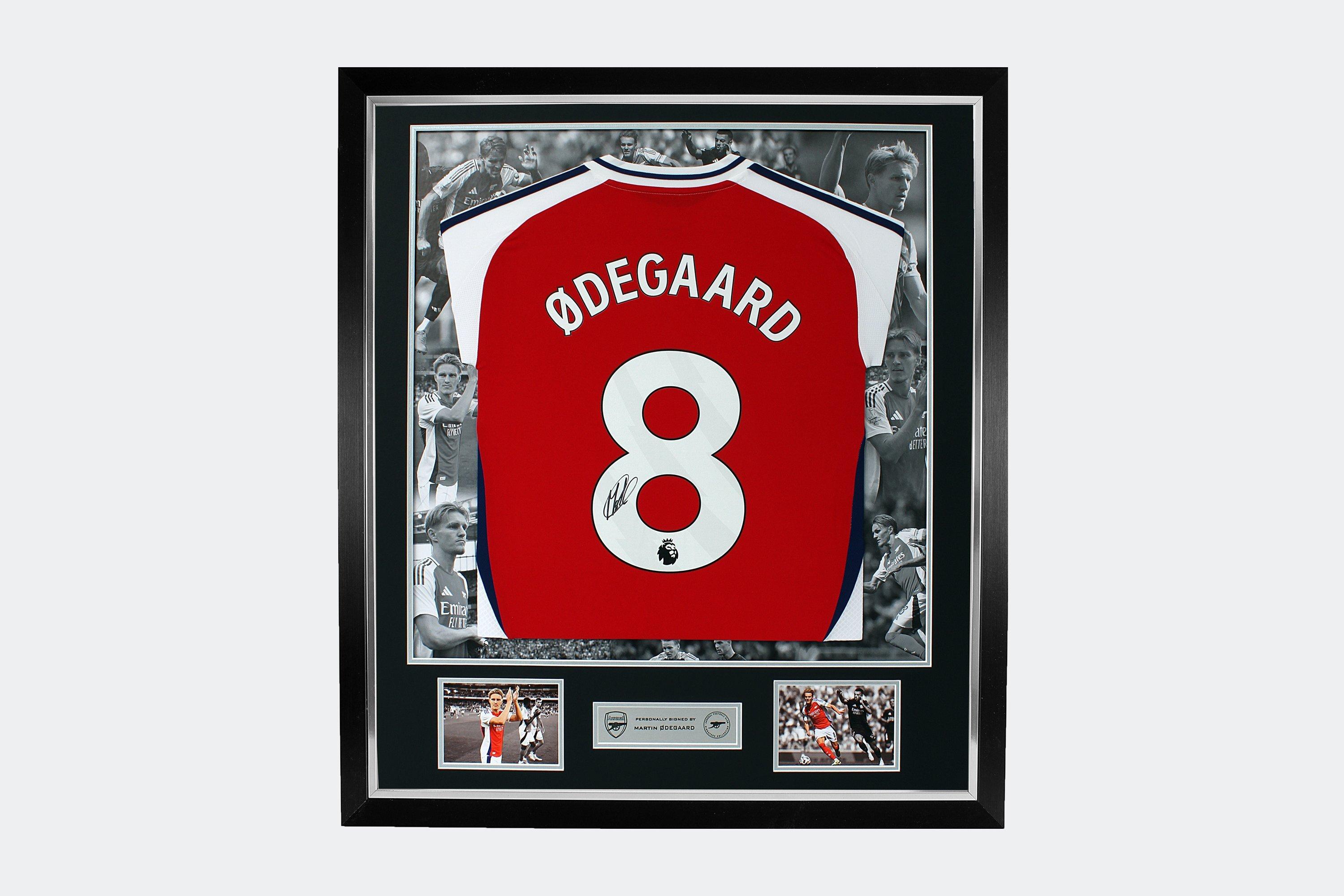 Arsenal 24/25 Home Framed Signed Shirt ODEGAARD | Official Online Store