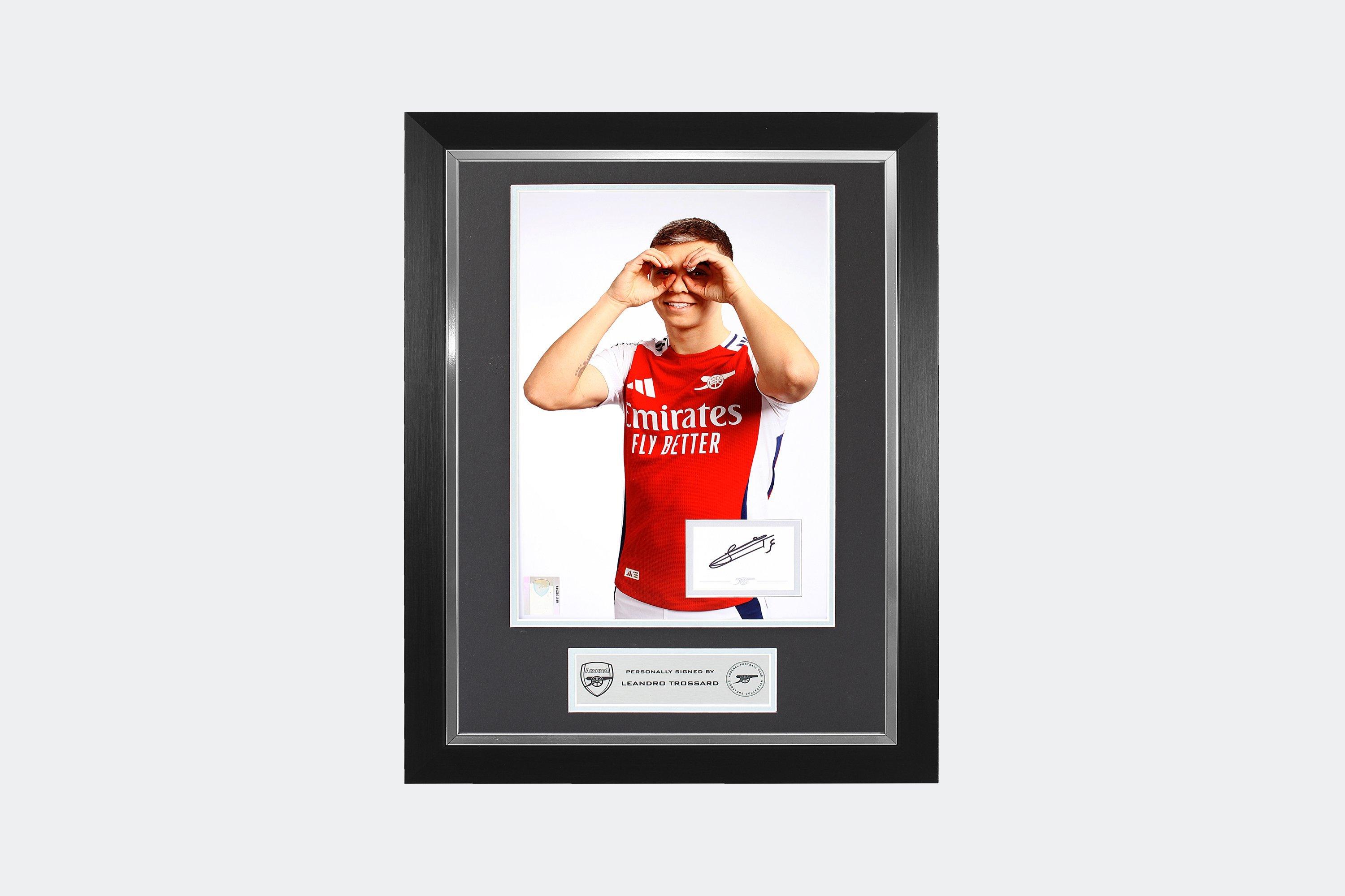 Arsenal 2024/25 Framed Signed TROSSARD Celebration Print