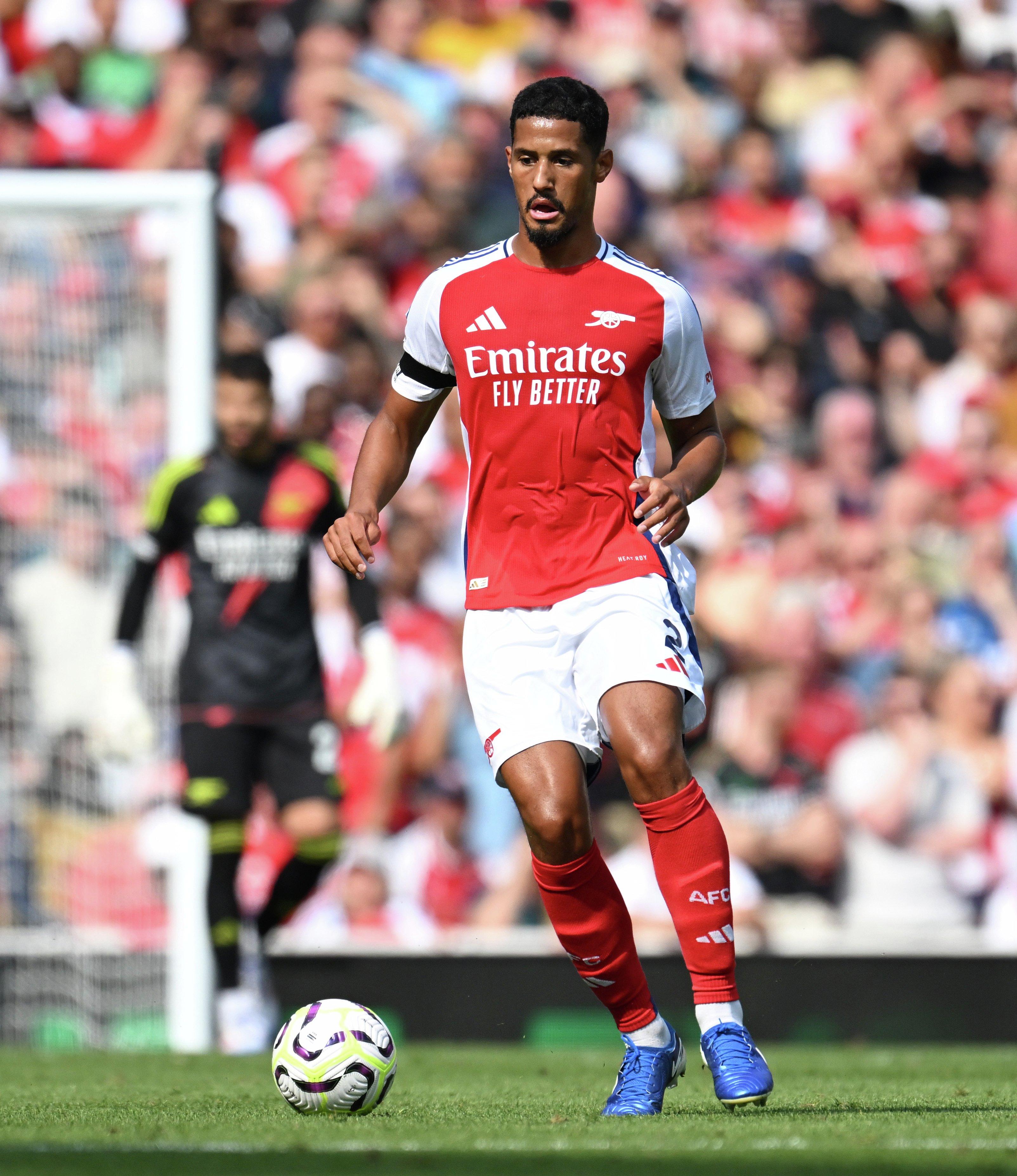 Arsenal Match Worn Shirt V Wolves SALIBA