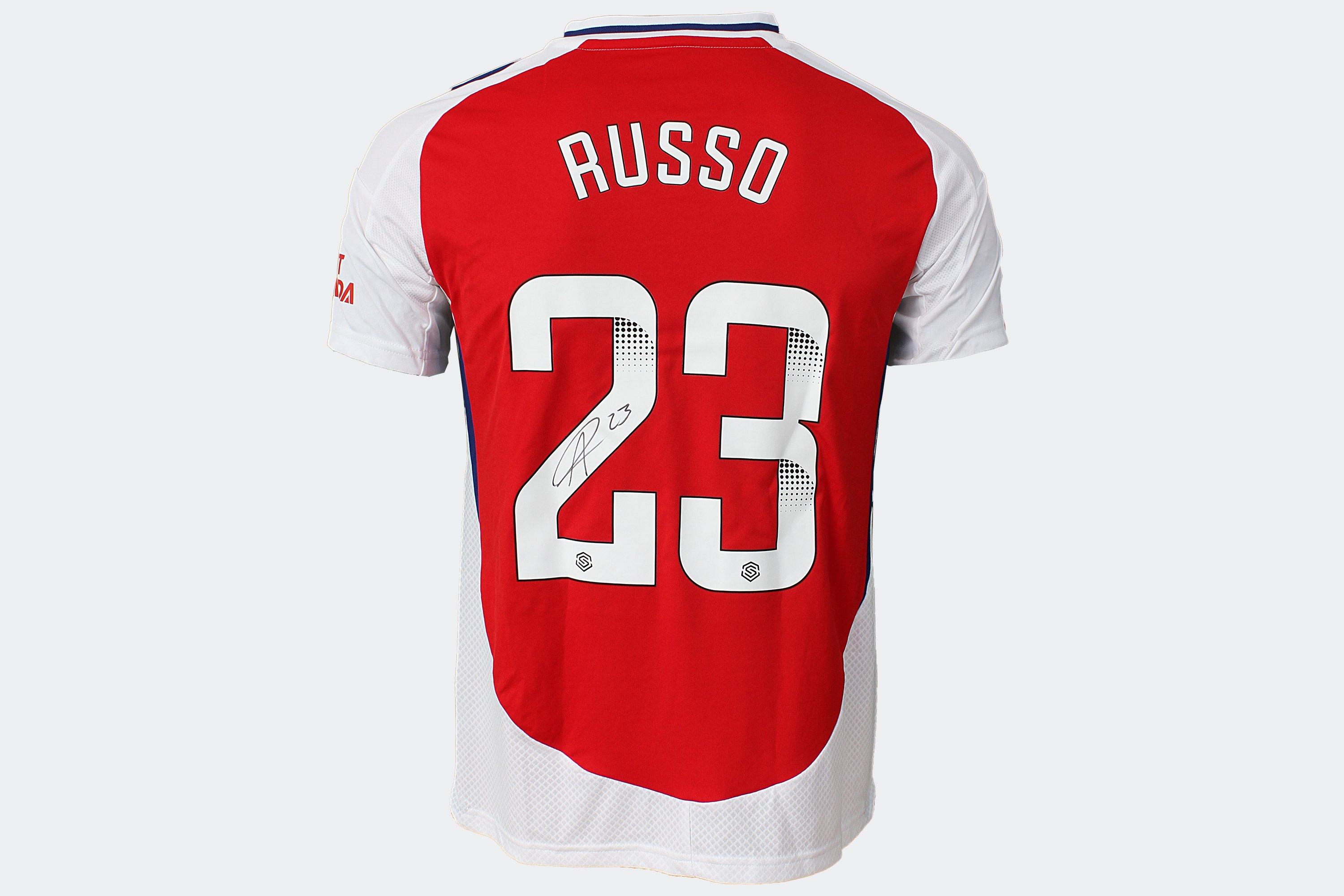 Arsenal 24/25 Home Boxed Signed Shirt RUSSO