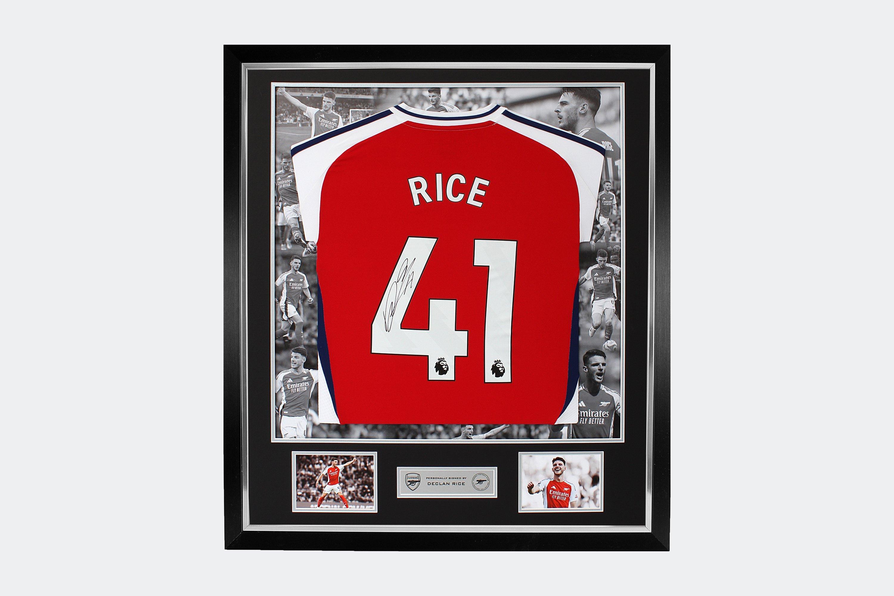 Arsenal 24/25 Home Framed Signed Shirt RICE | Official Online Store