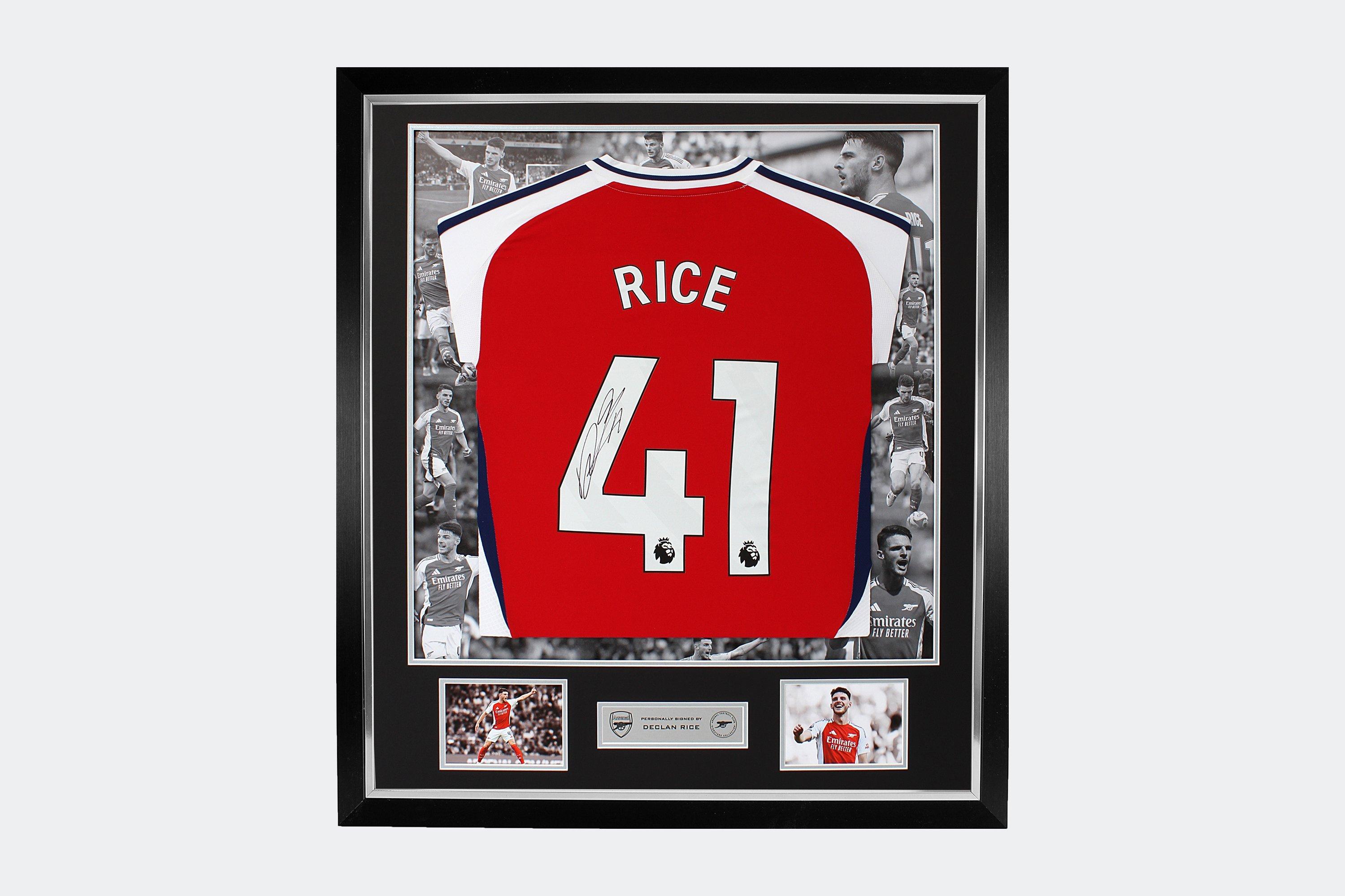 Arsenal 24/25 Home Framed Signed Shirt RICE