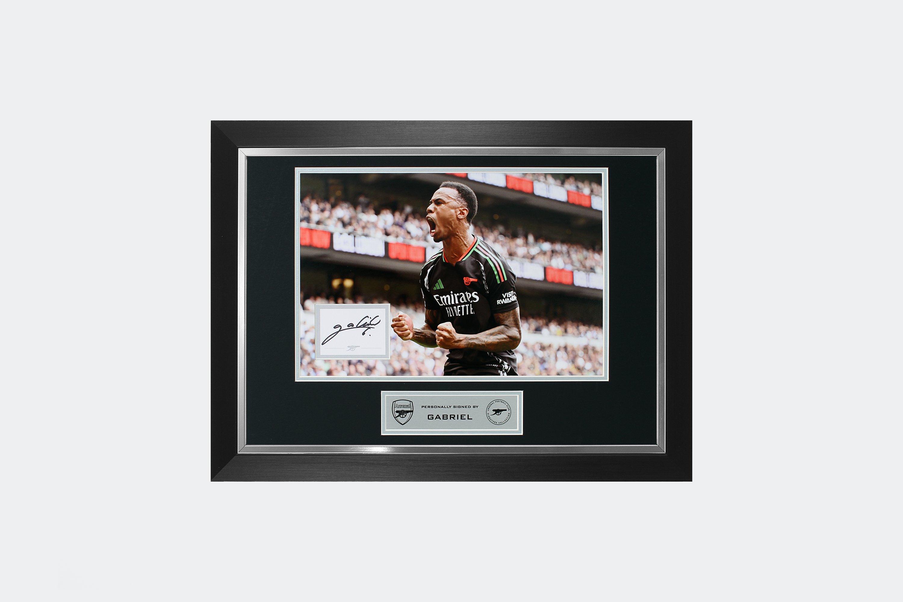 Arsenal 24/25 Framed Signed GABRIEL Celebration Print