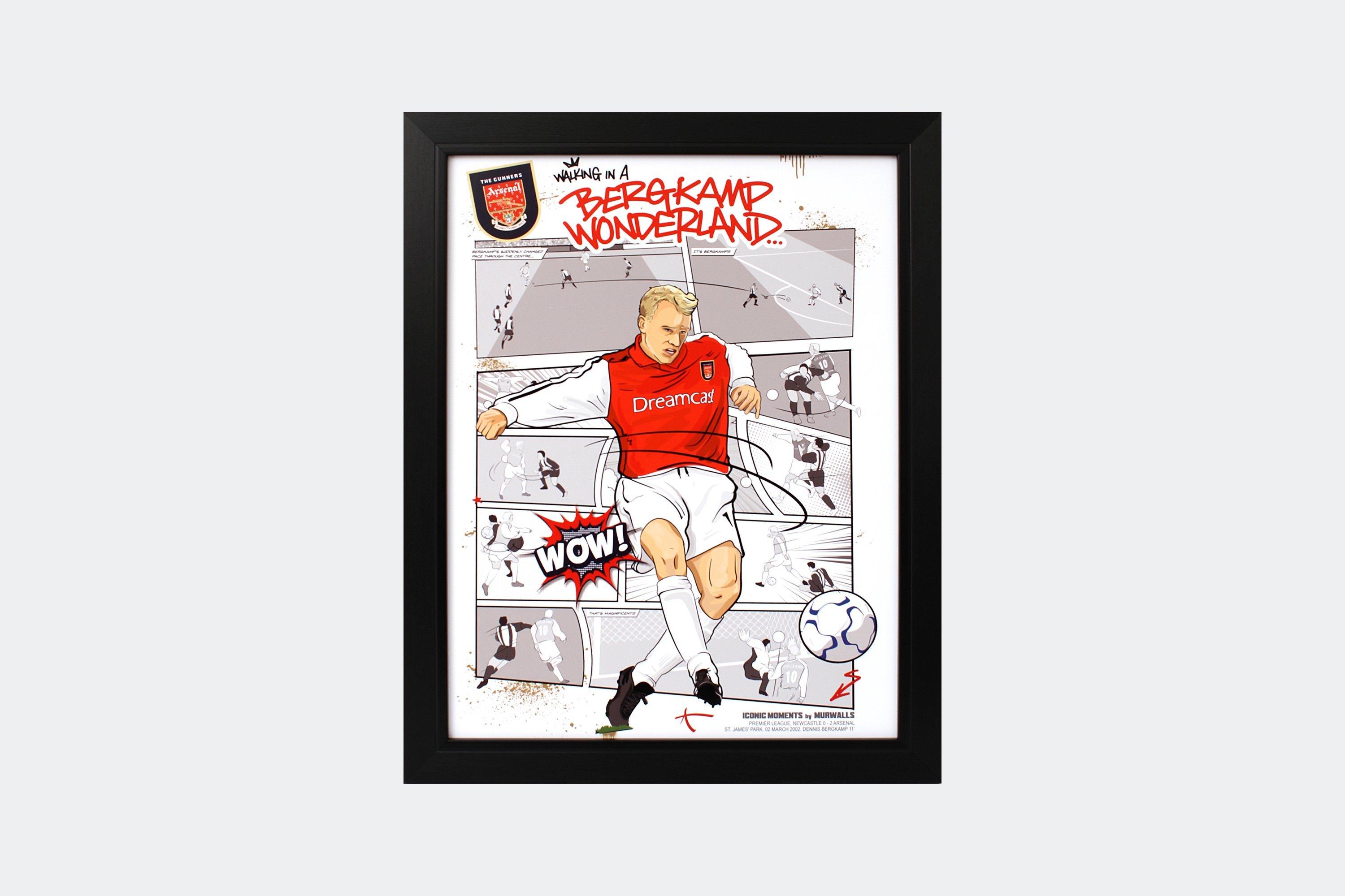 Arsenal Dennis Bergkamp Framed Comic Strip