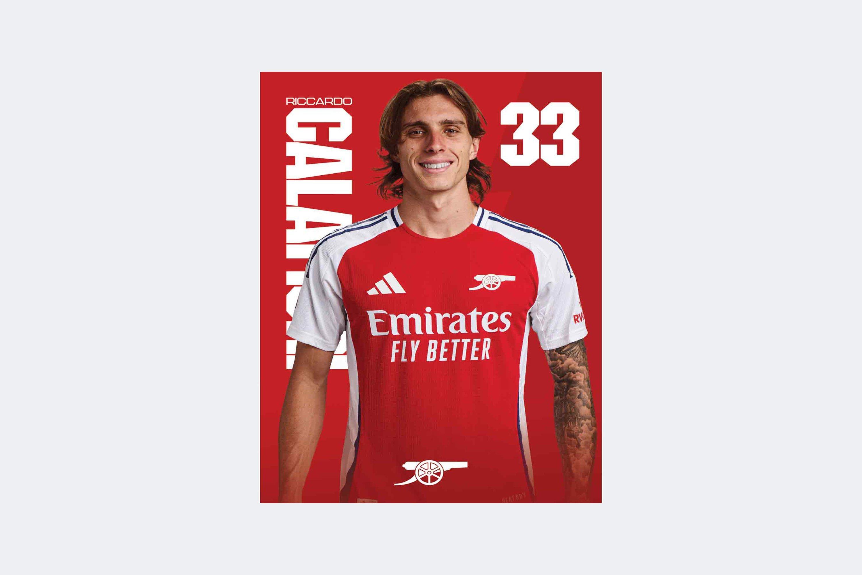 Arsenal 24/25 A2 Poster CALAFIORI