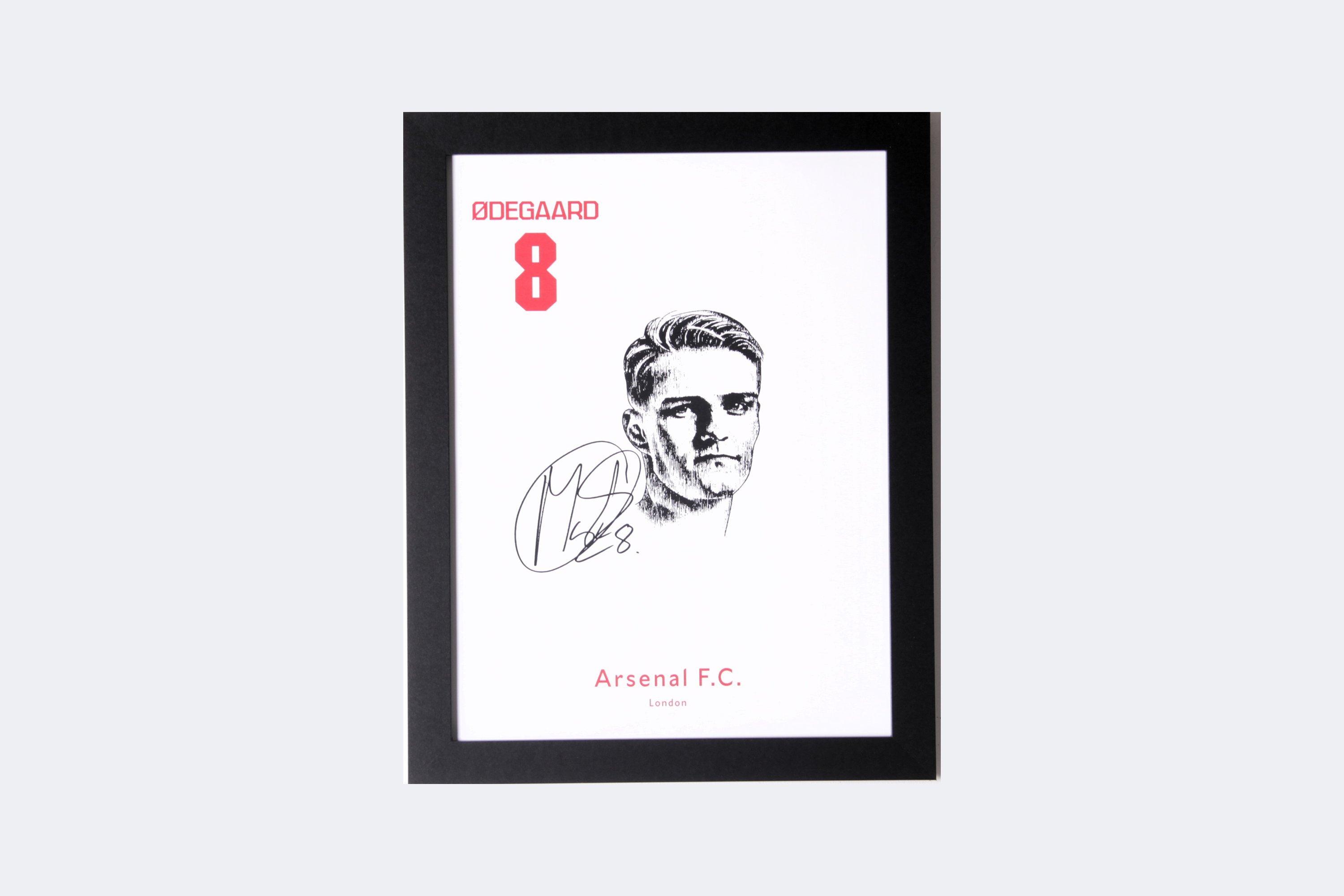 Arsenal Framed Digital Signed Headshot ODEGAARD