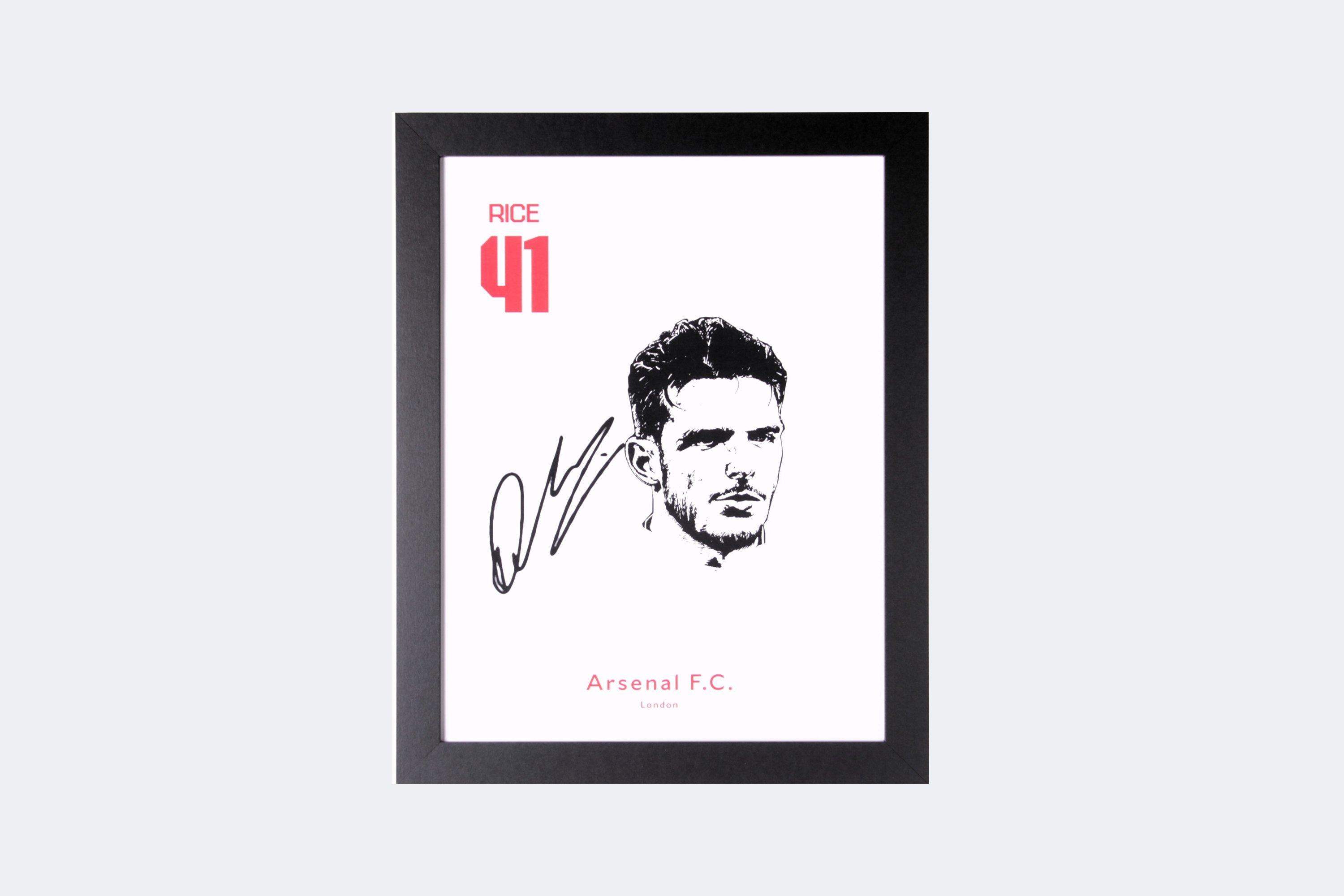 Arsenal Framed Digital Signed Headshot RICE