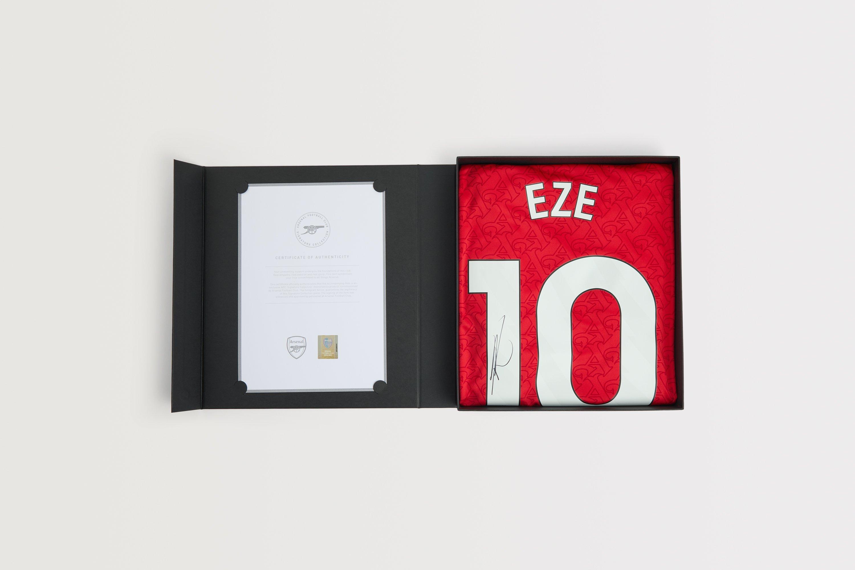 Arsenal 25/26 Home Boxed Signed Shirt EZE