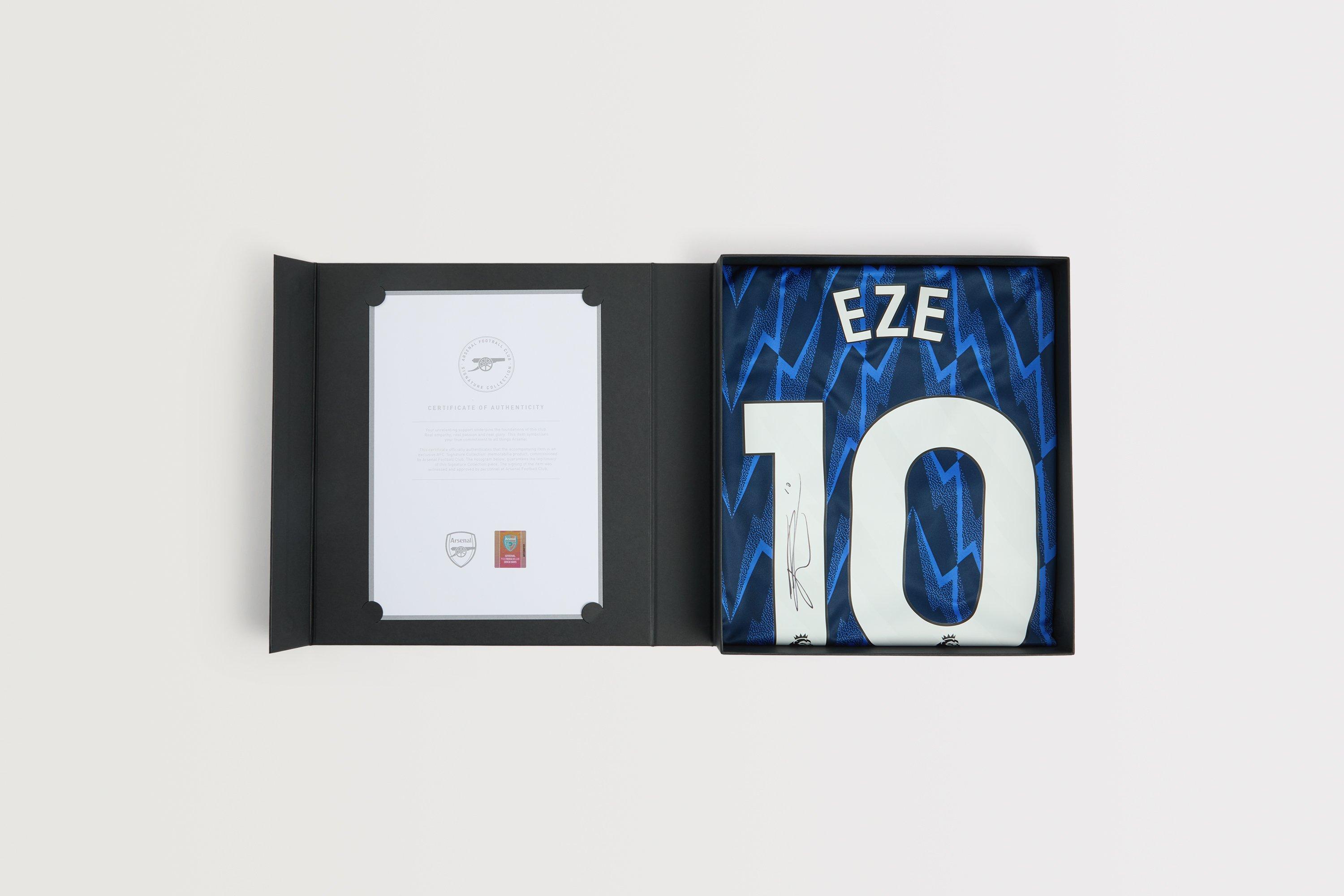 Arsenal 25/26 Away Boxed Signed Shirt EZE