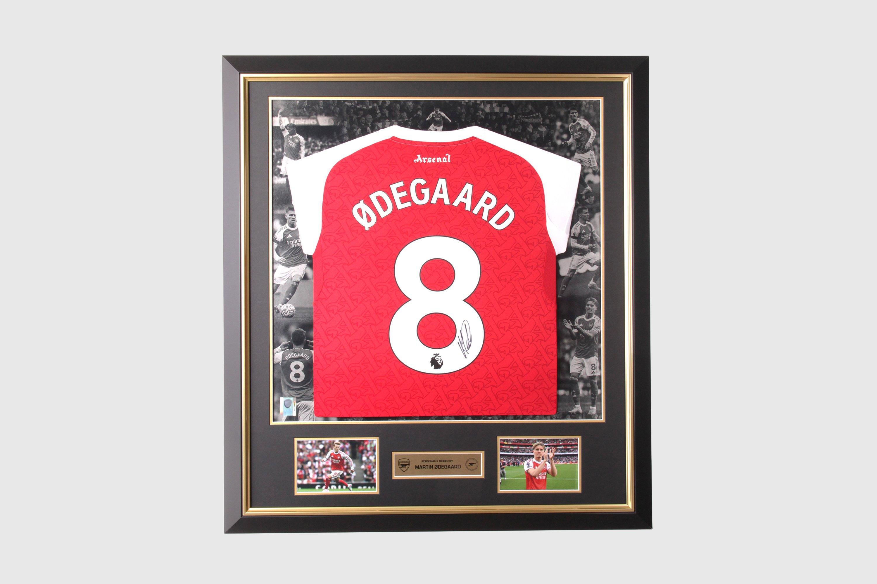 Arsenal 25/26 Odegaard Framed Signed Home Shirt | Official Online