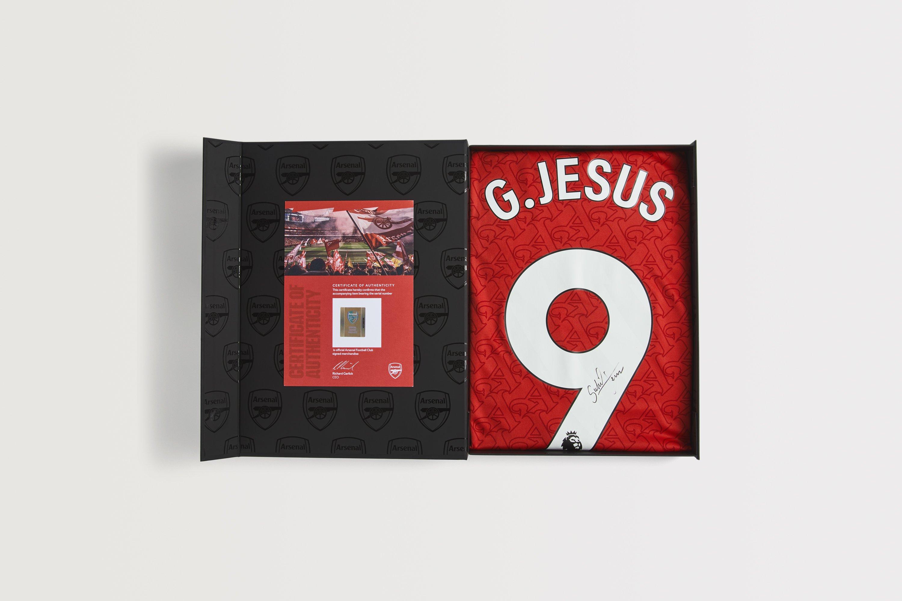 Arsenal 25/26 Home Boxed Signed Shirt G. JESUS | Official Online Store