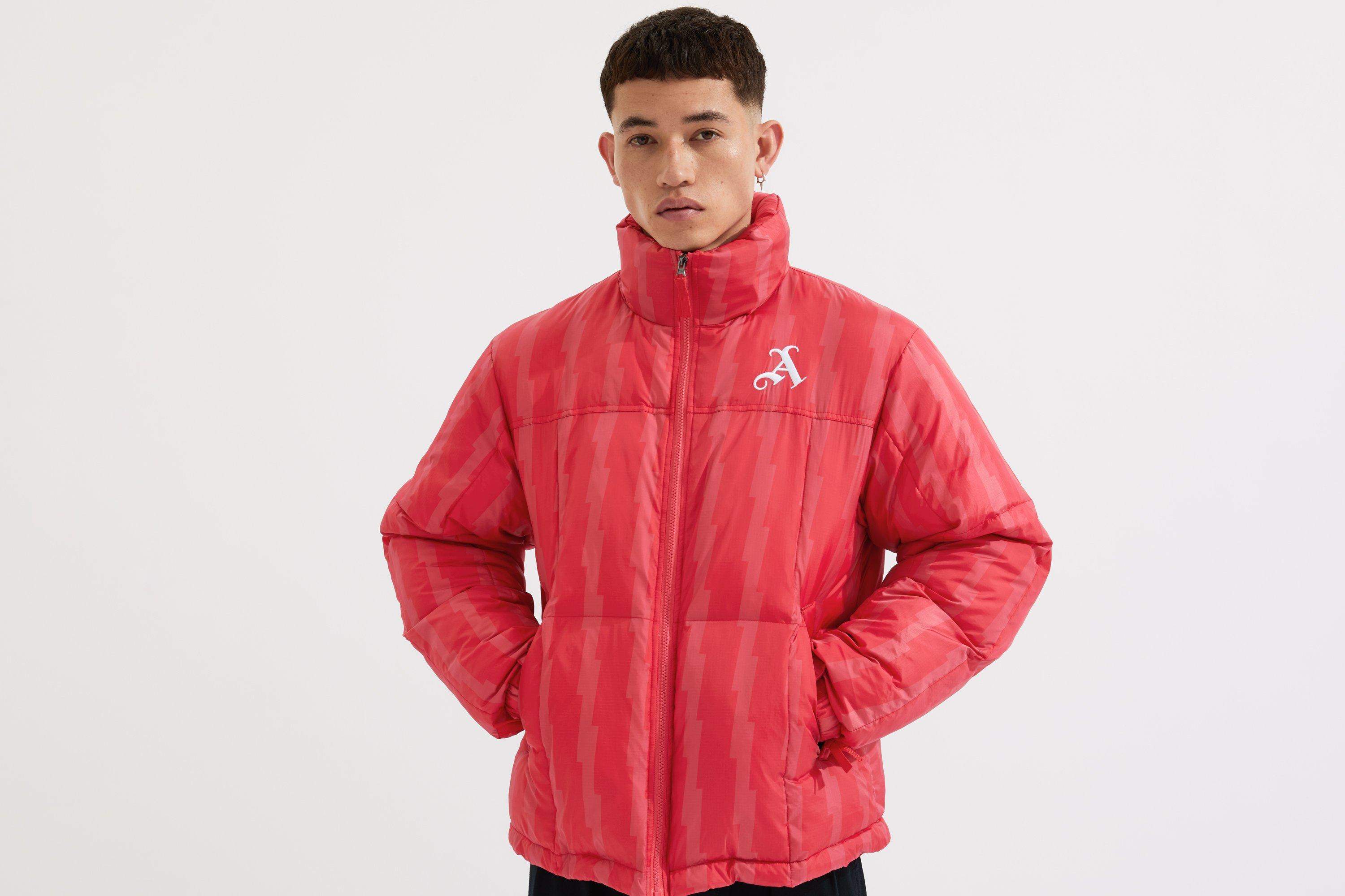 Arsenal Red Printed Cannon Puffer Jacket