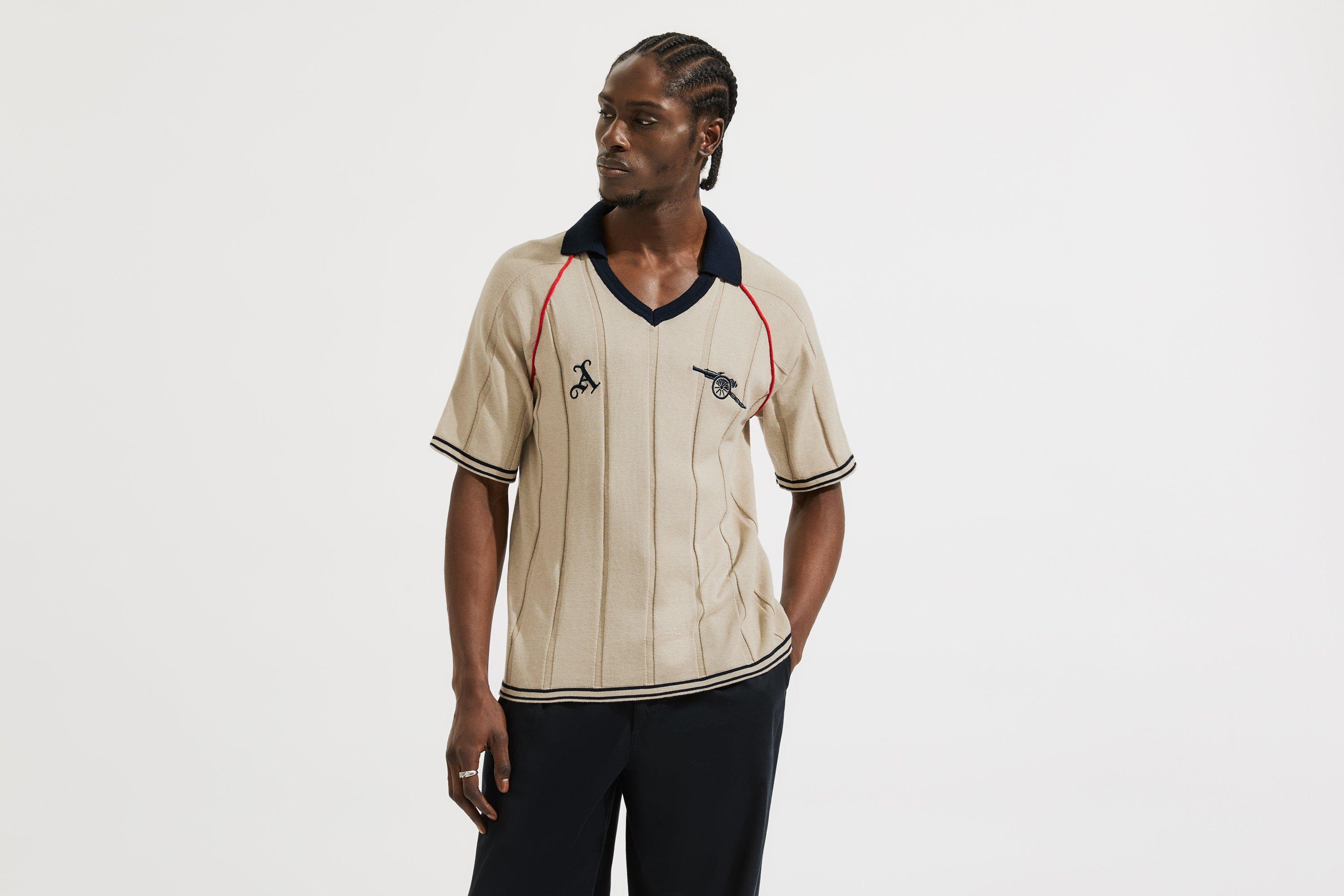 Arsenal Gold Knit Polo Shirt