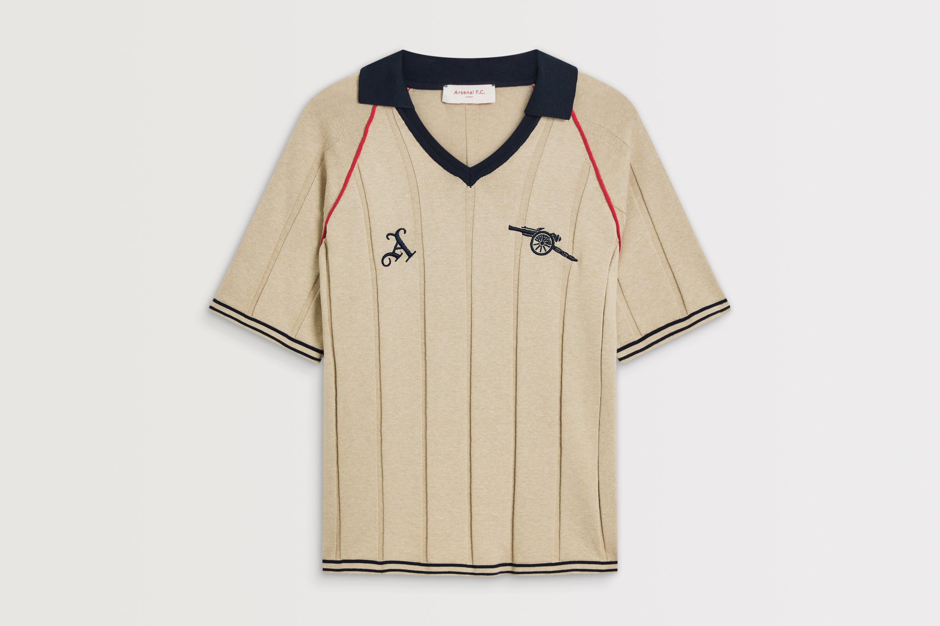 Arsenal Gold Knit Polo Shirt