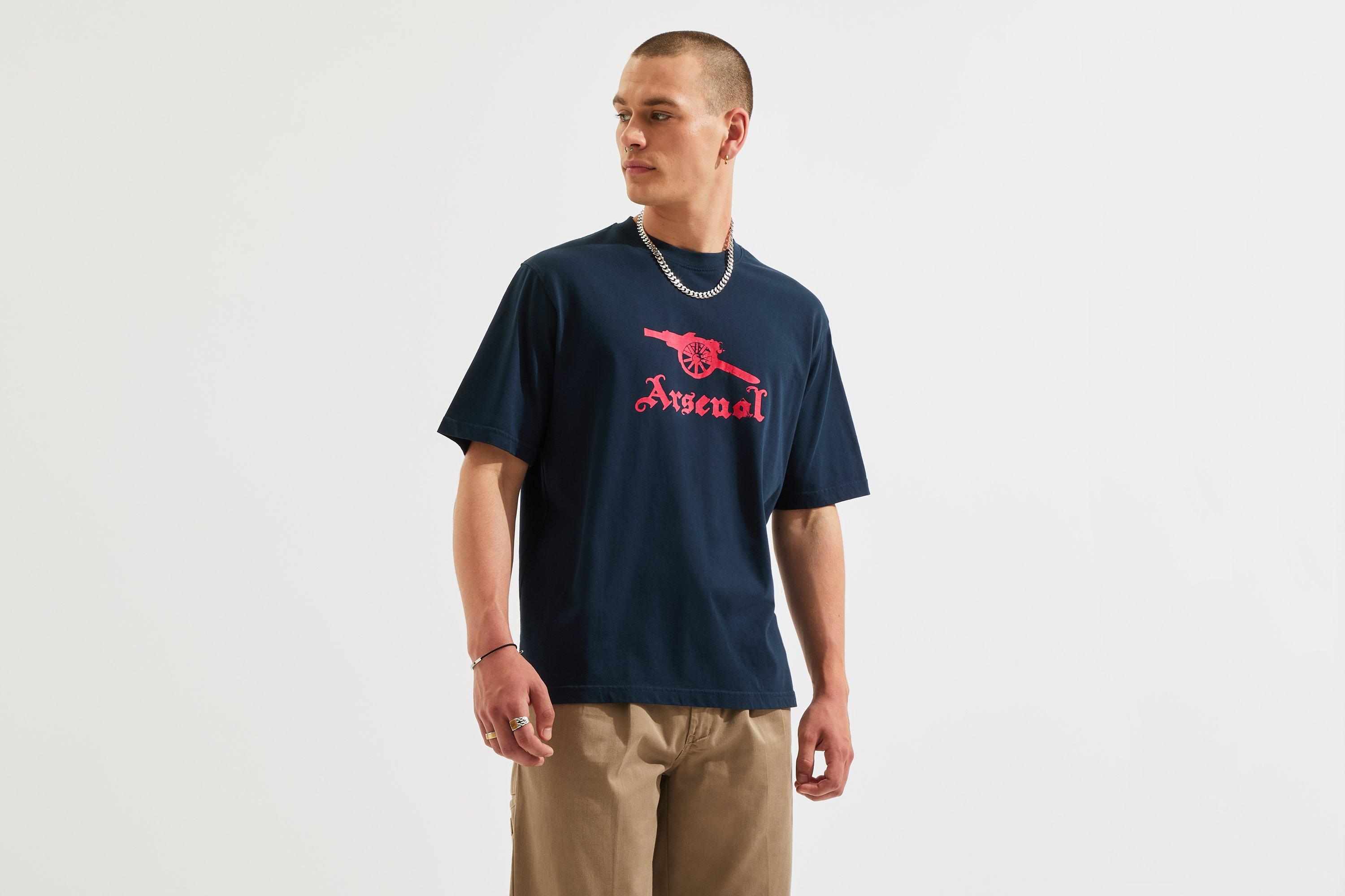 Arsenal Unisex Stamp Print T-Shirt in Navy
