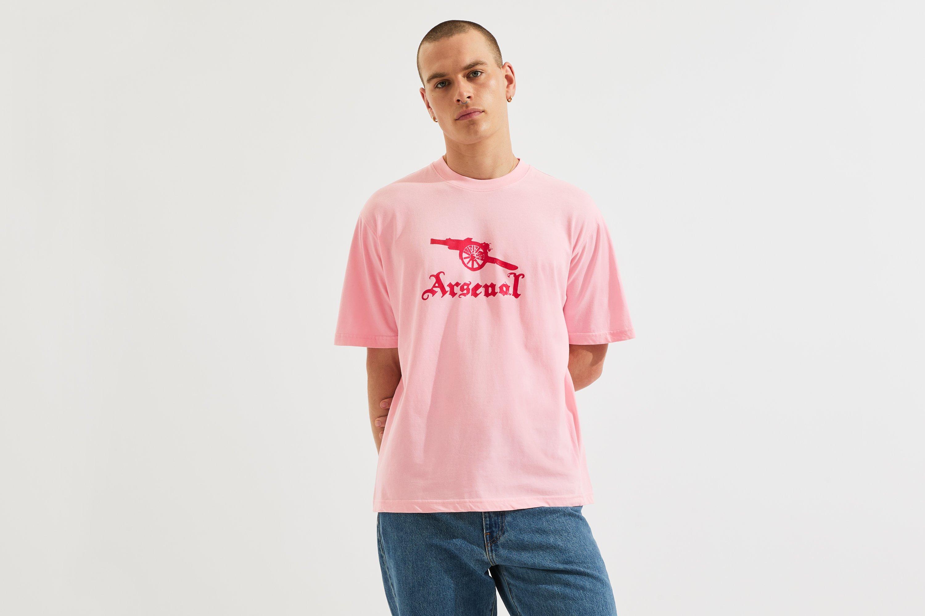 Arsenal Unisex Stamp Print T-Shirt in Pink